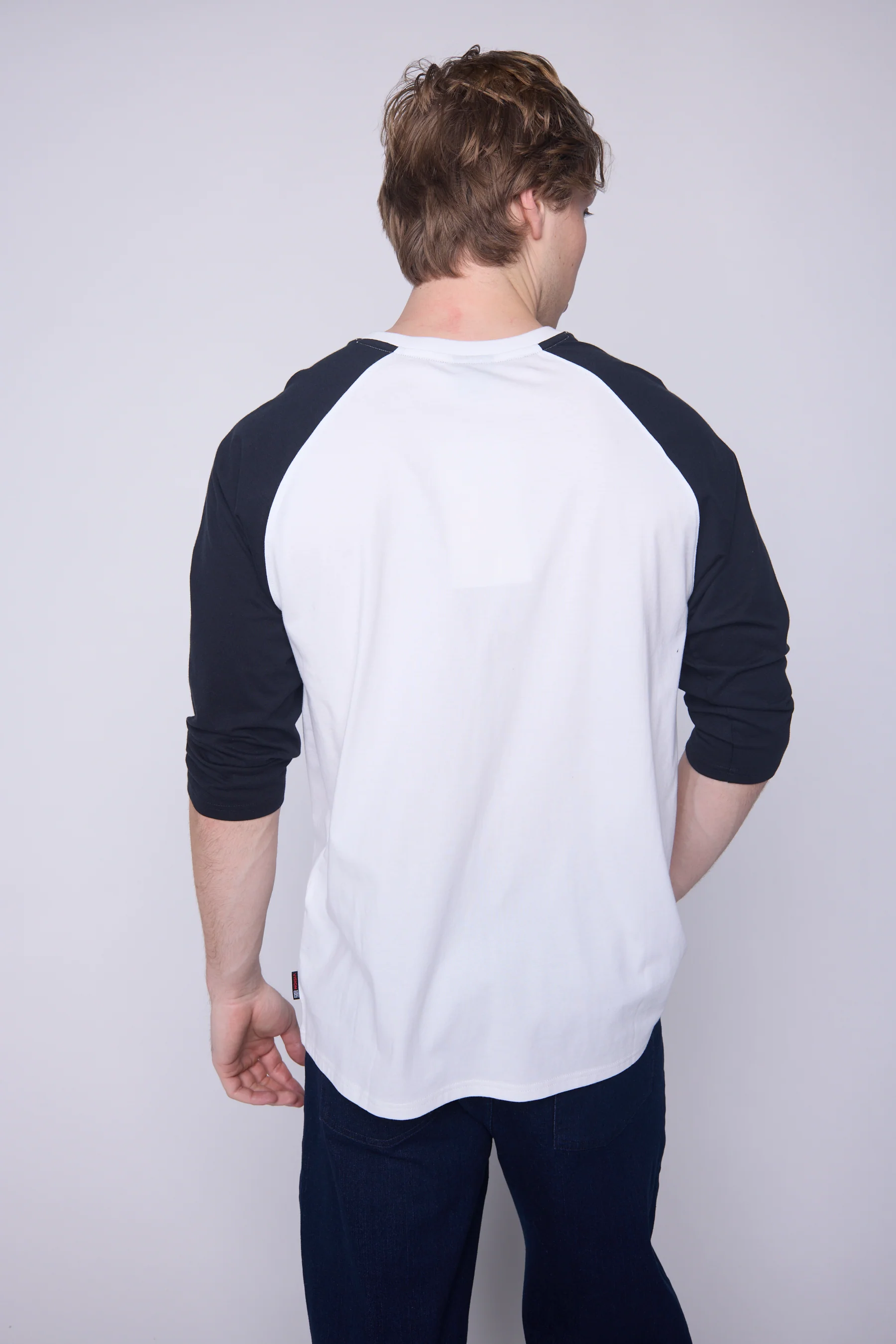 3/4 Raglan Sleeve Box Logo Print - Ivory - Image 5