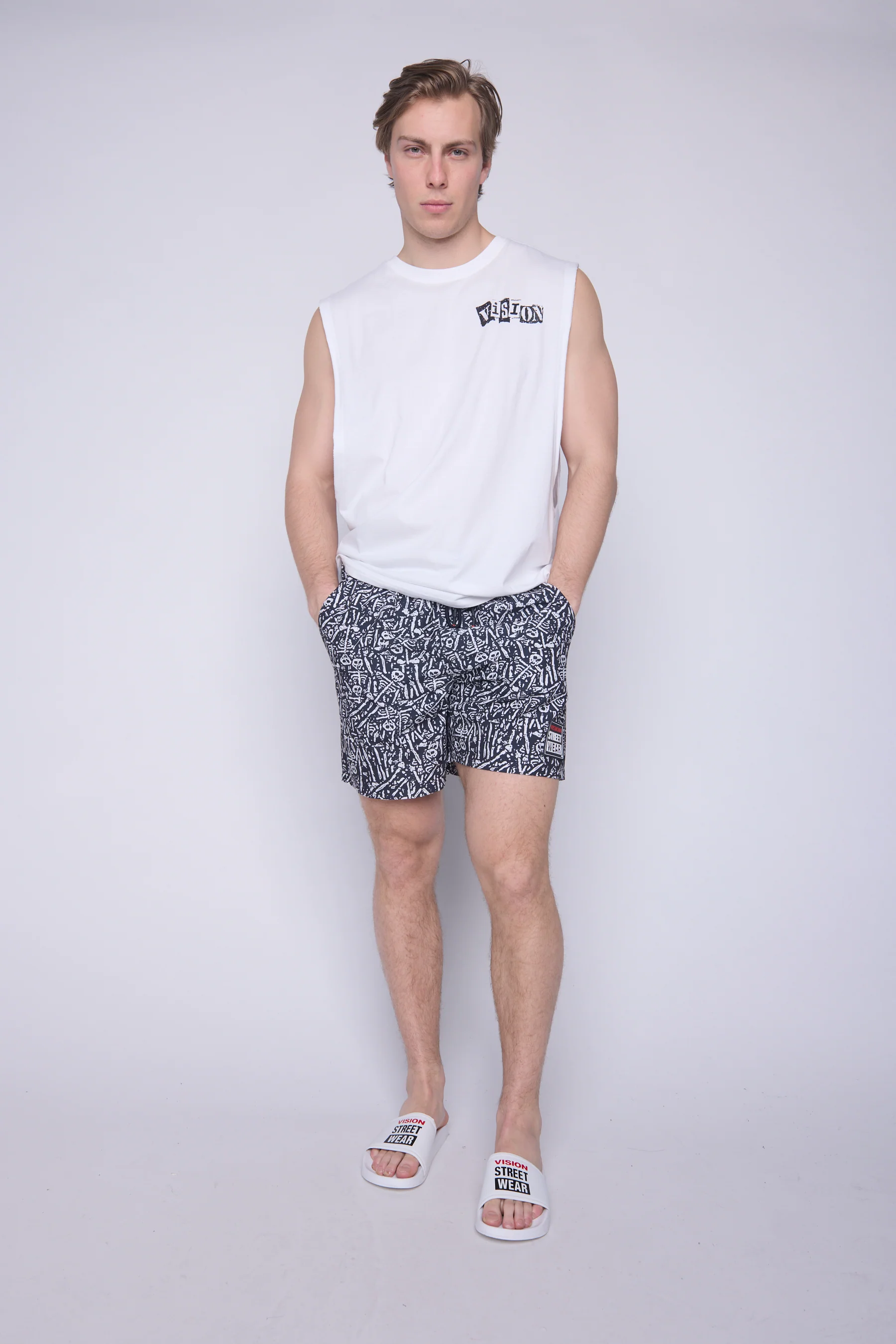 Aop Bone Yard Swim Shorts - Black - Image 3