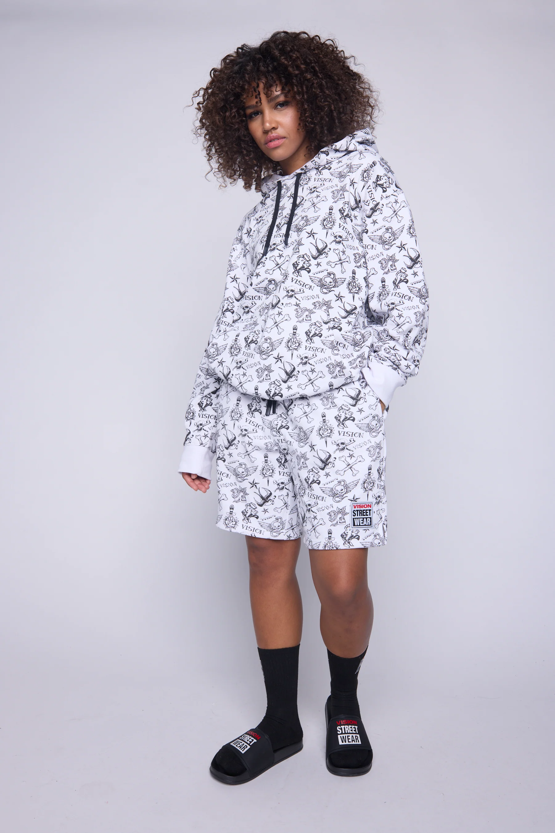 Aop Tattoo Hoodie - Ivory - Image 4