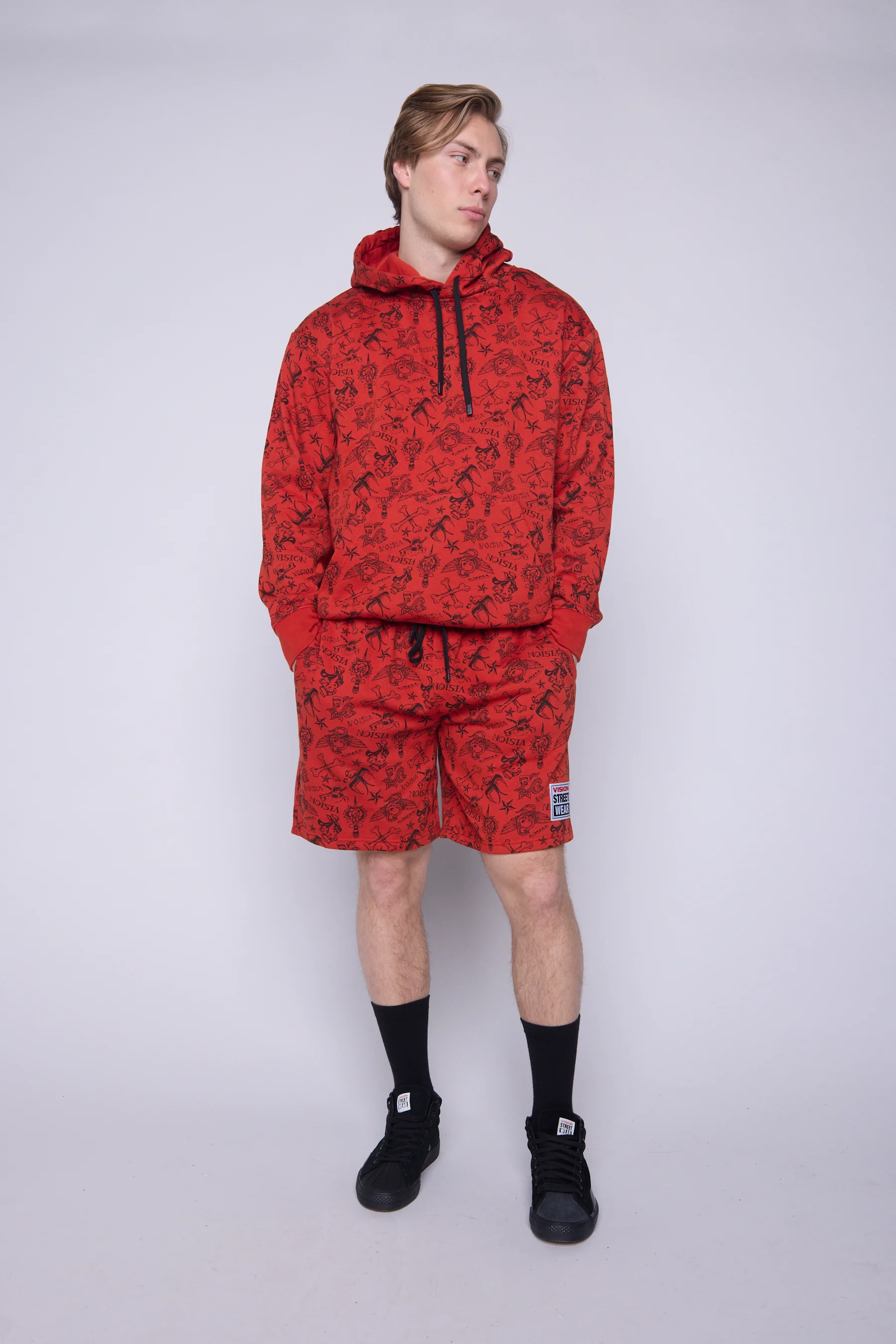 Aop Tattoo Hoodie - Red - Image 3