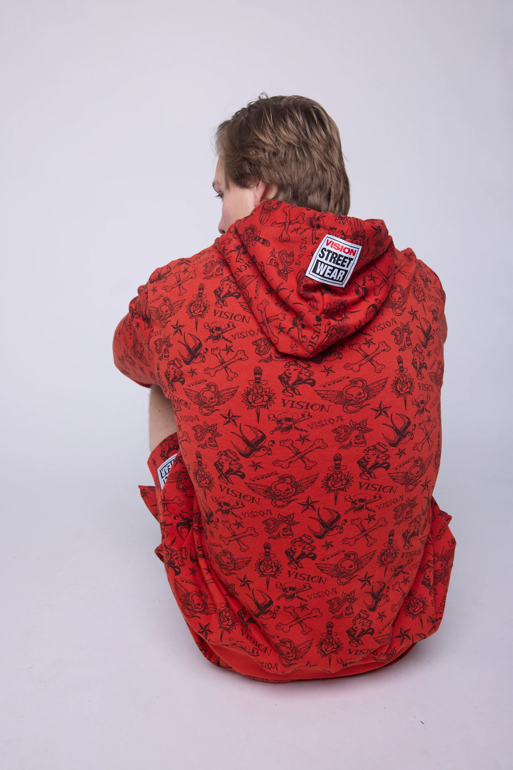 Aop Tattoo Hoodie - Red - Image 5