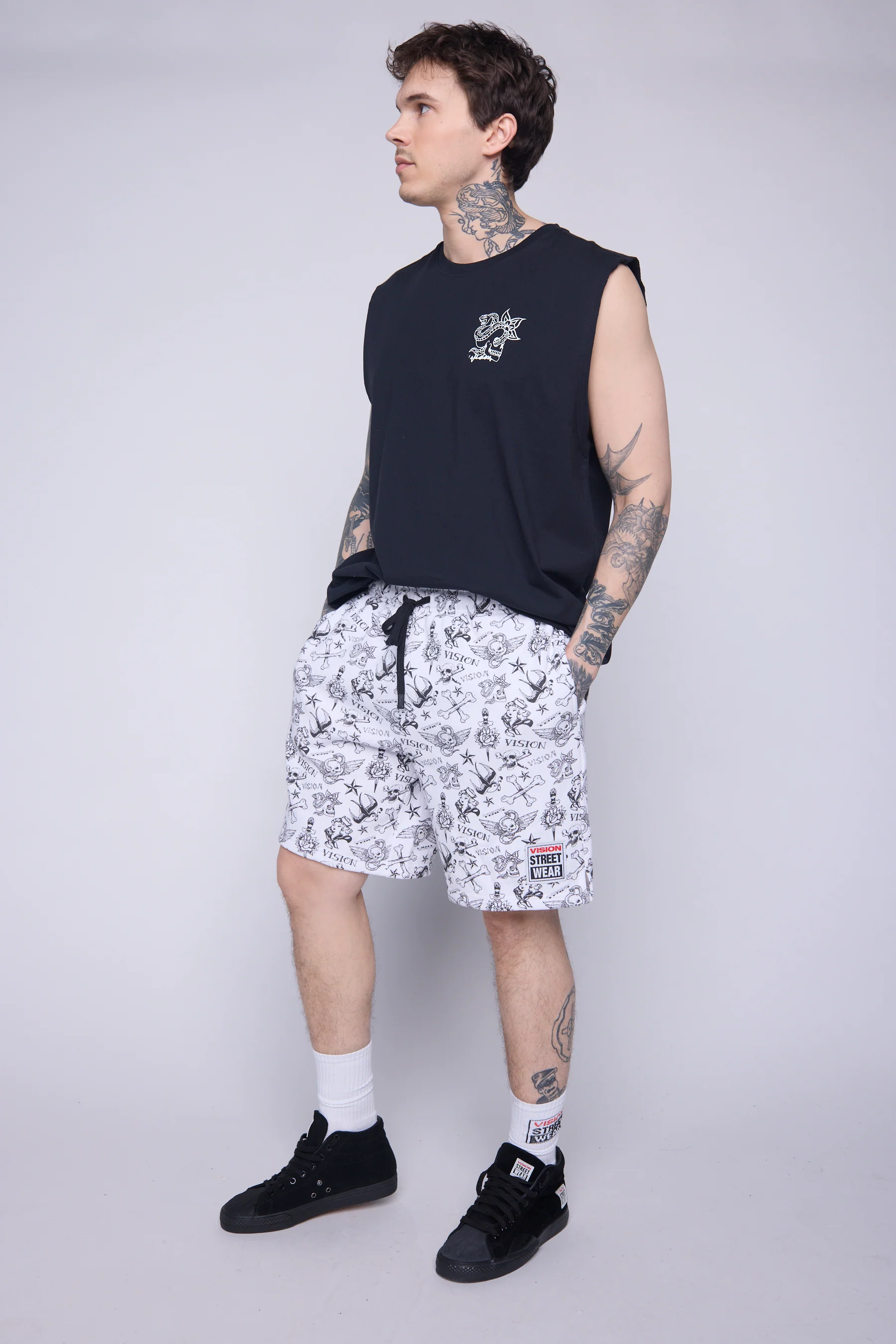 Aop Tattoo Shorts - Ivory - Image 4