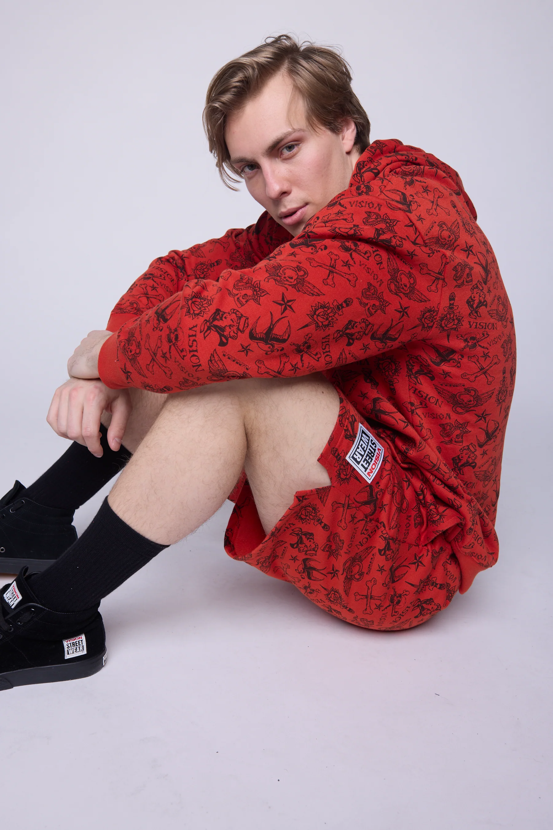 Aop Tattoo Shorts - Red - Image 4