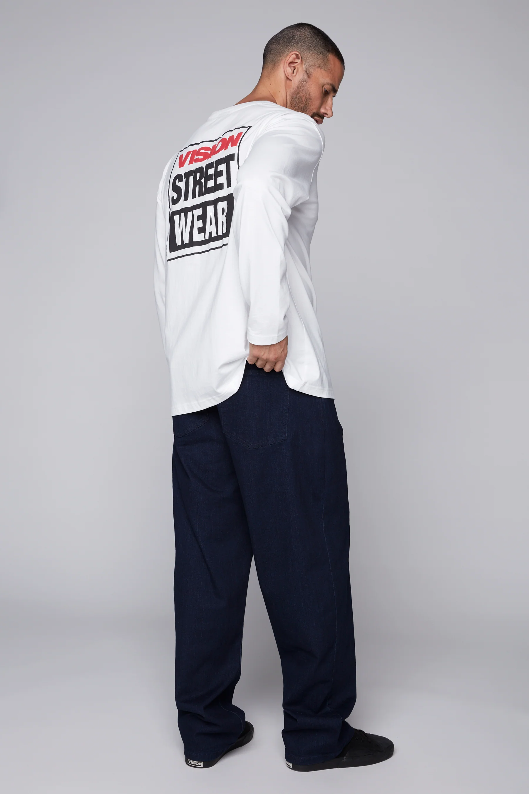 BOYCHIK - 5 Pocket Loose Fit Pant - Blue Black Denim - Image 2