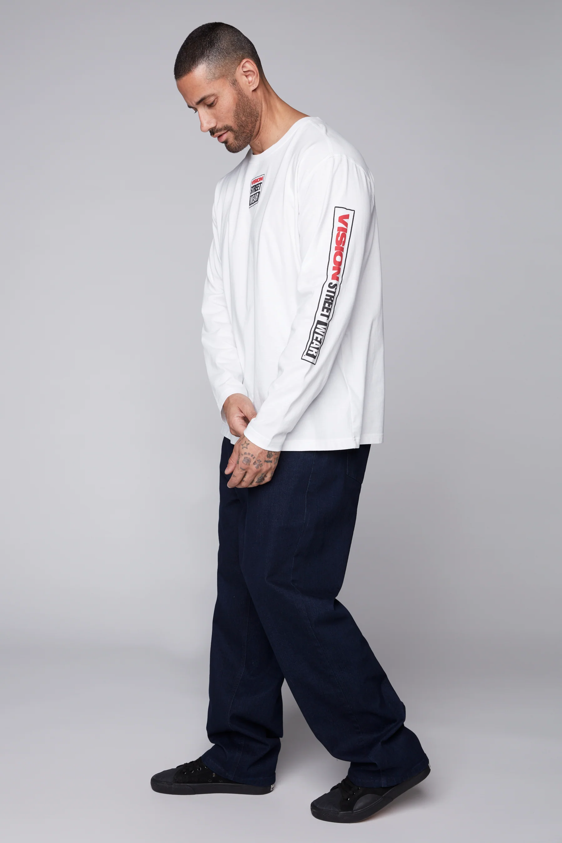 BOYCHIK - 5 Pocket Loose Fit Pant - Blue Black Denim - Image 3