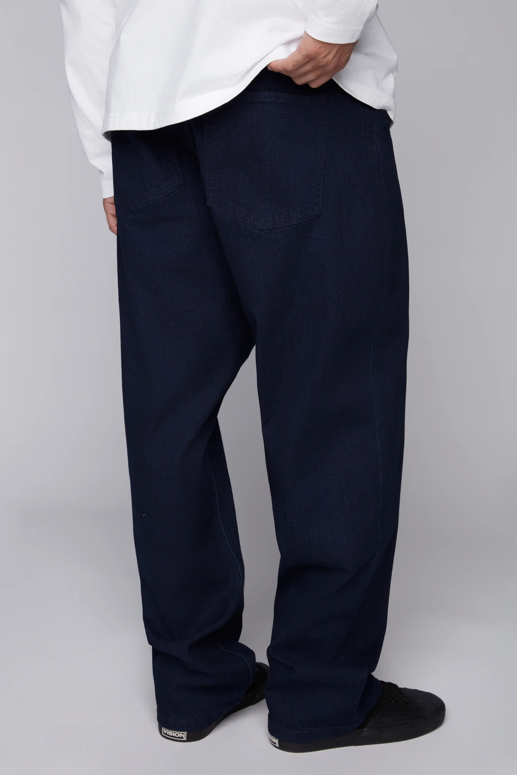 BOYCHIK - 5 Pocket Loose Fit Pant - Blue Black Denim - Image 5