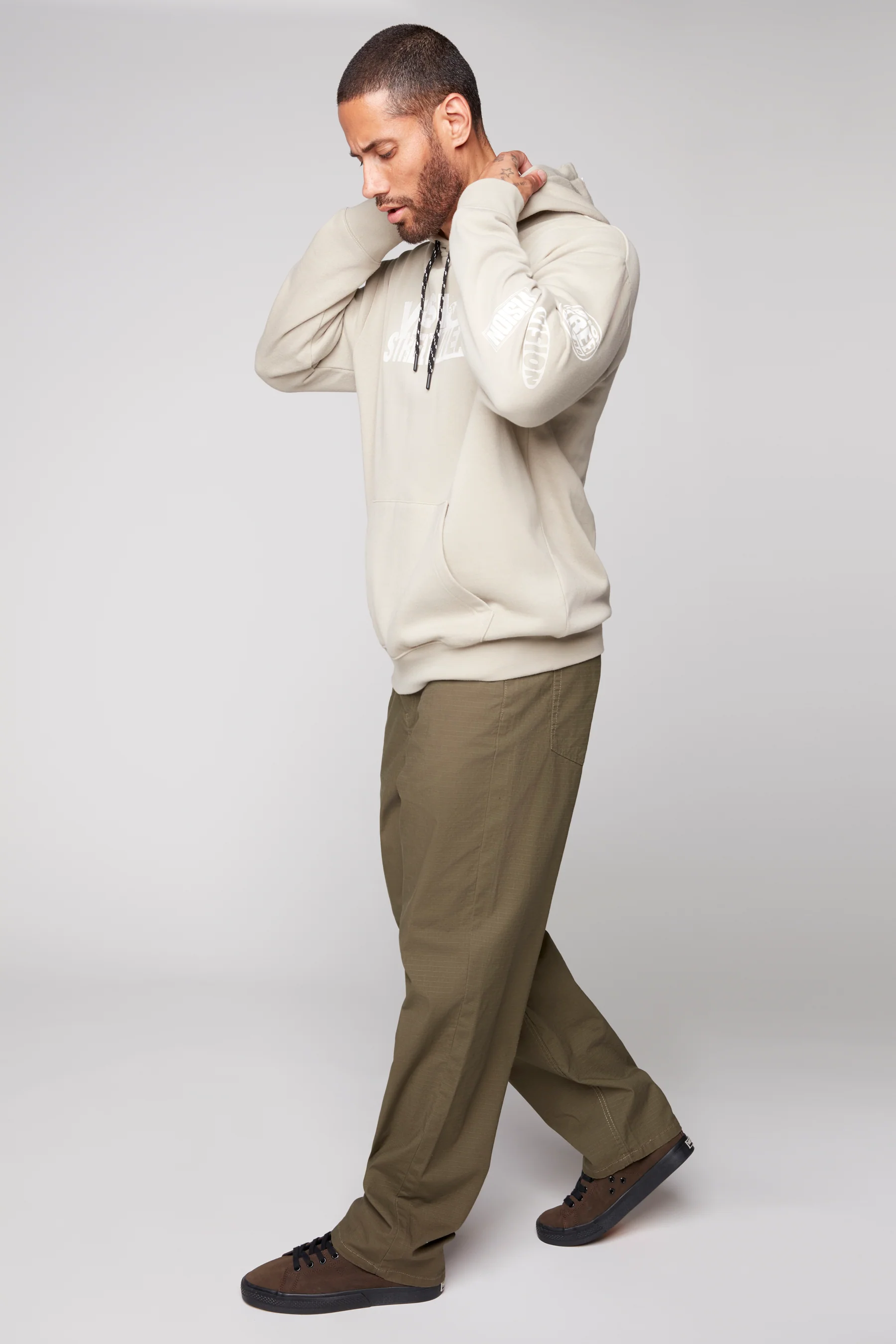 BOYCHIK - 5 Pocket Loose Fit Pant - Olive Ripstop - Image 3