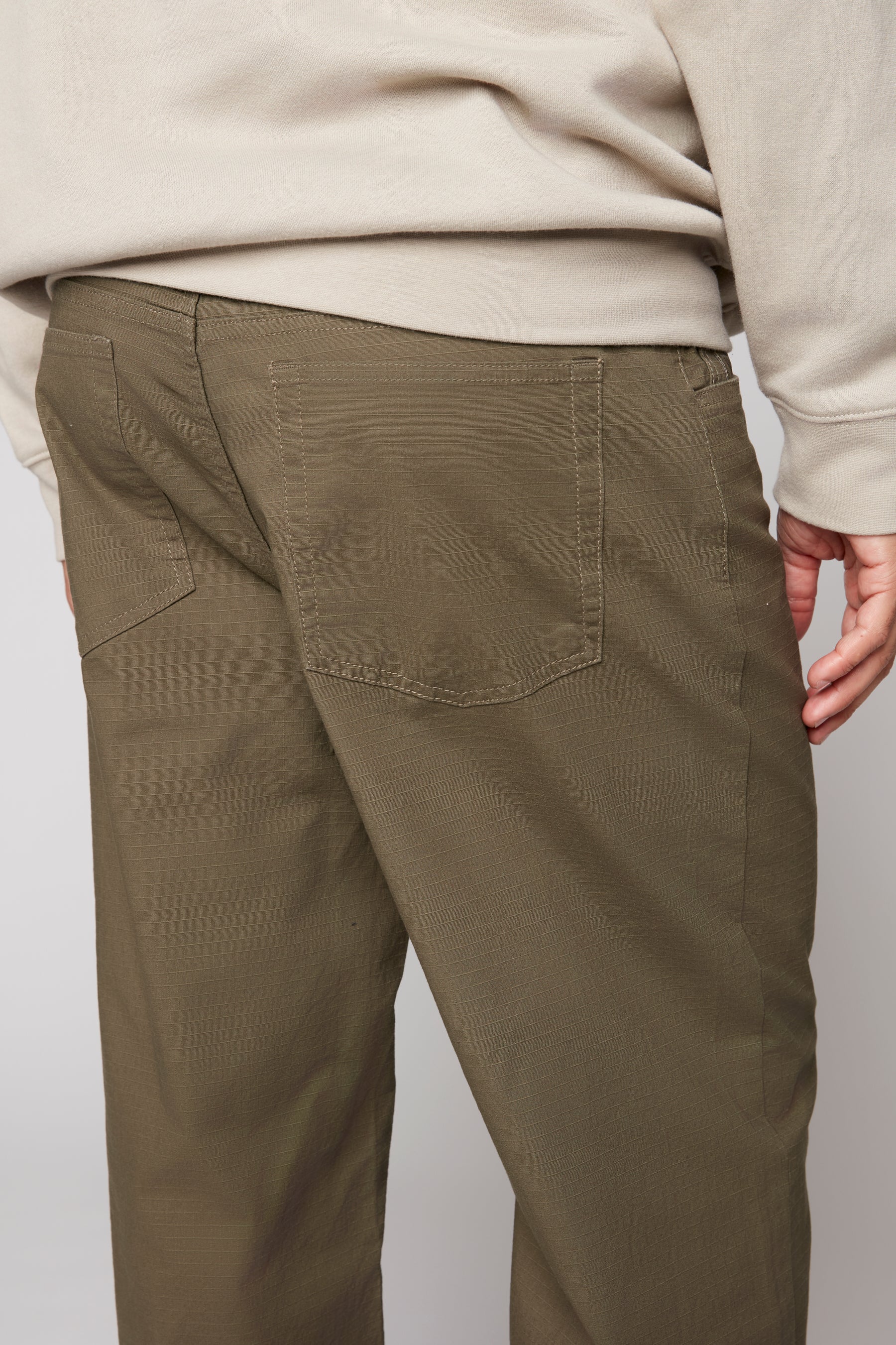 BOYCHIK - 5 Pocket Loose Fit Pant - Olive Ripstop - Image 4