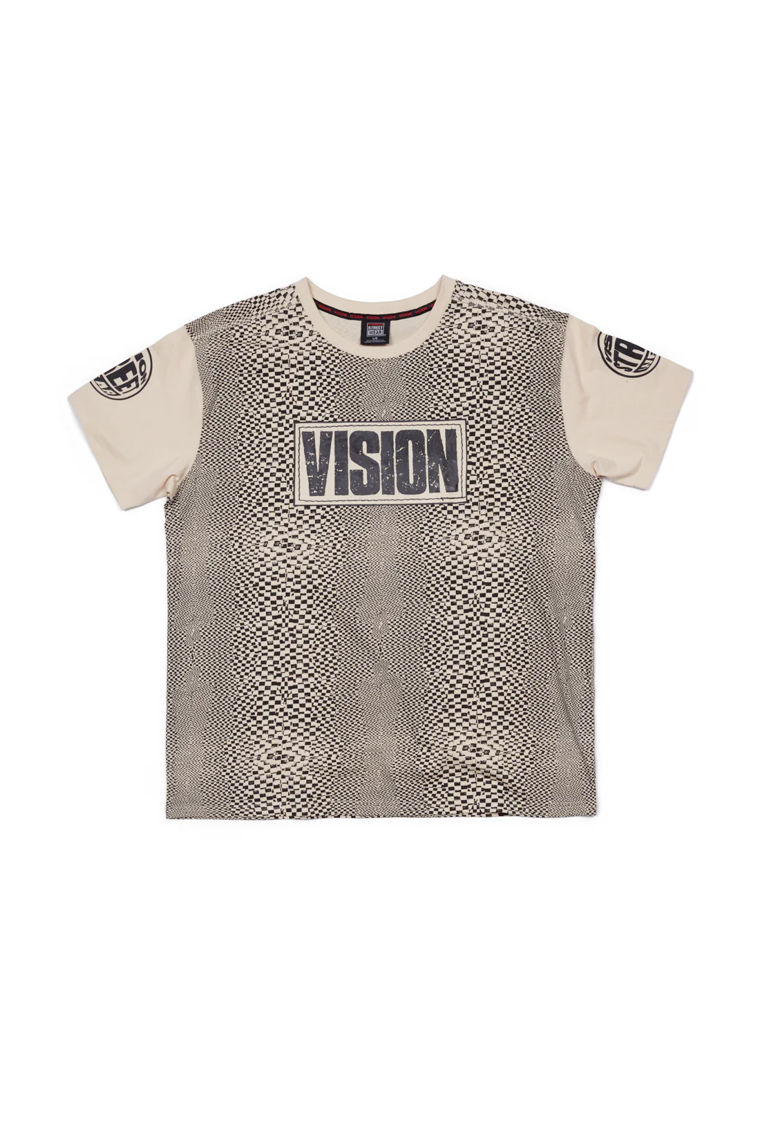 Broken Check T-Shirt - Bone - Image 7