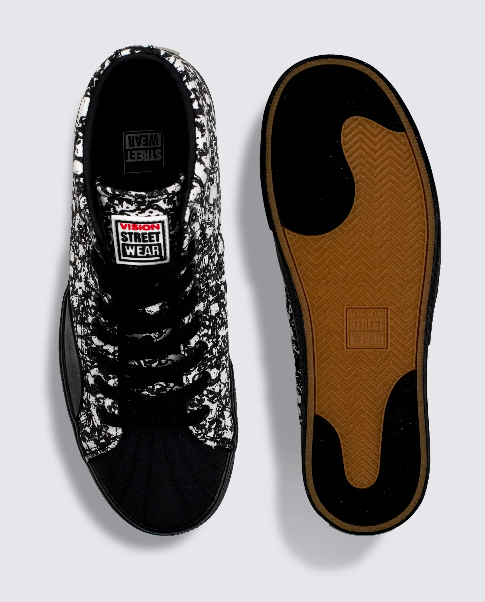 Canvas High Top Sneakers - Skulls AOP - Image 4