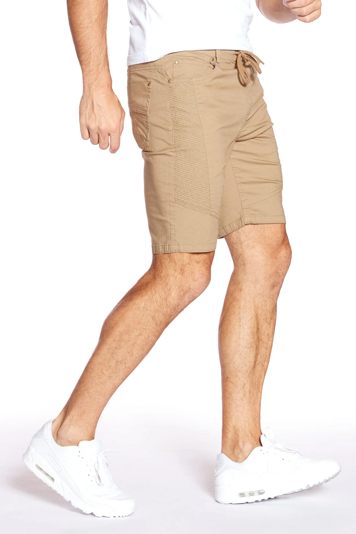 CASH - Mens Ripstop Moto Stitch Short - Beige - Image 2