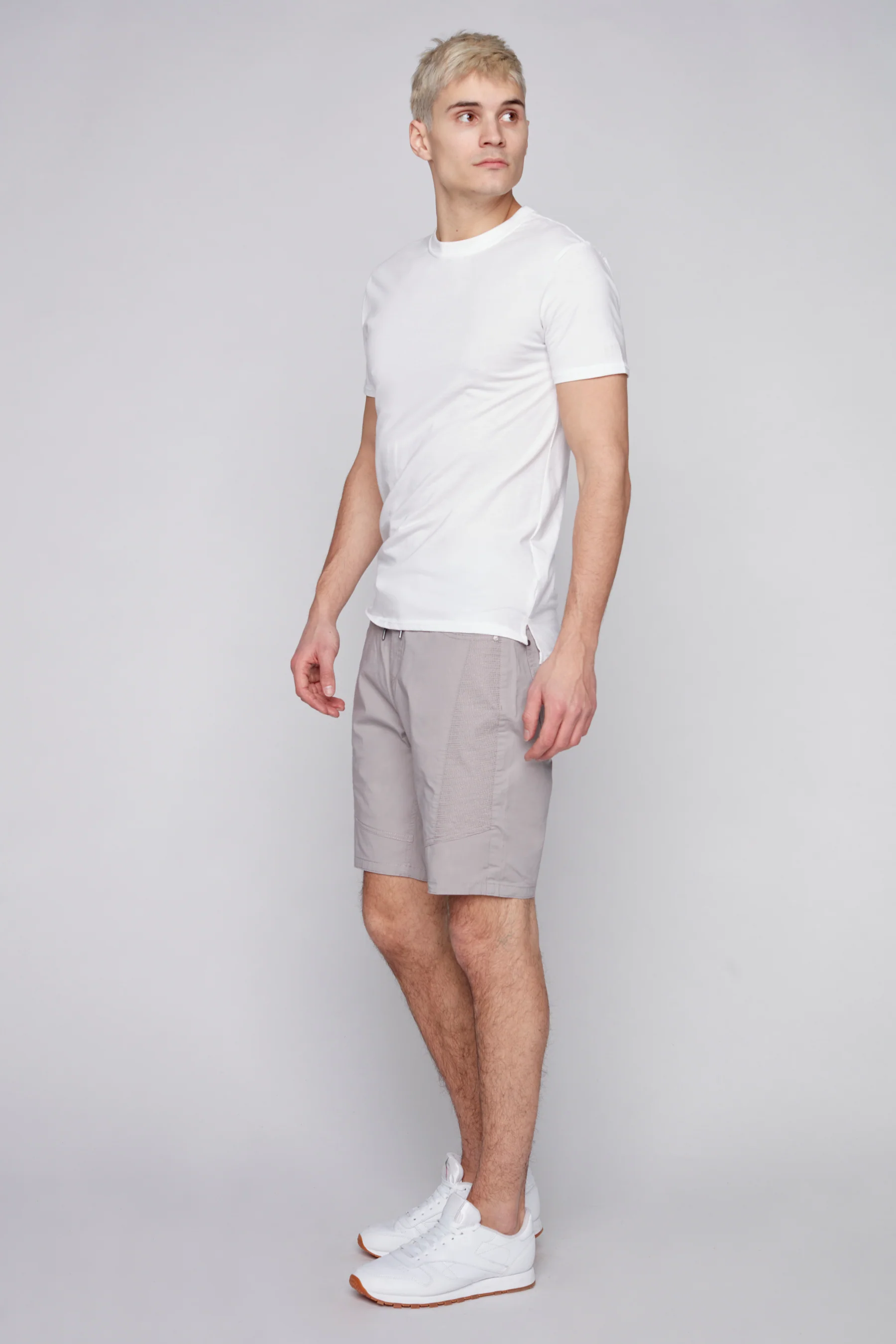 CASH - Mens Ripstop Moto Stitch Short - Light Grey - Image 3