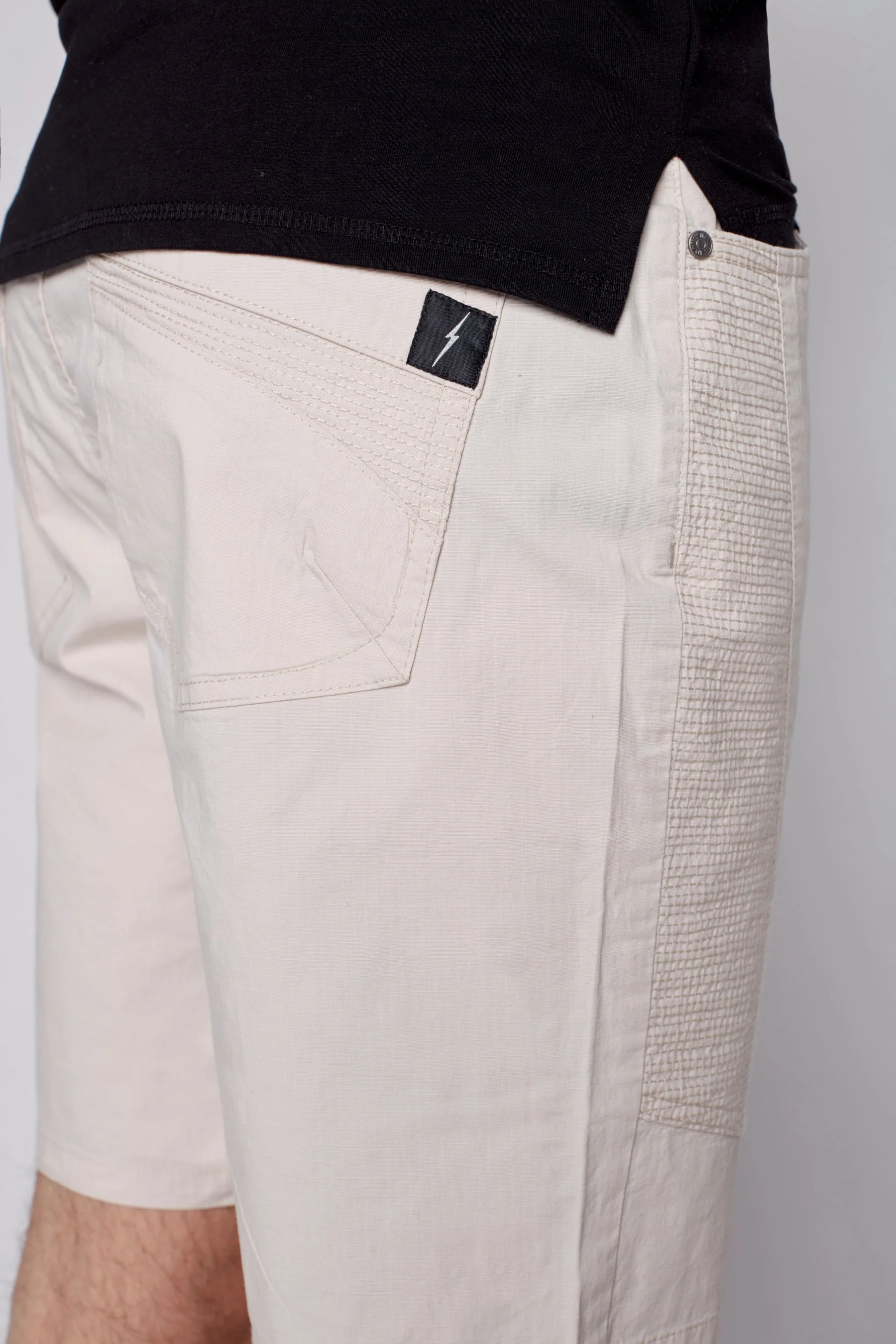 CASH - Mens Ripstop Moto Stitch Short - Sand - Image 4