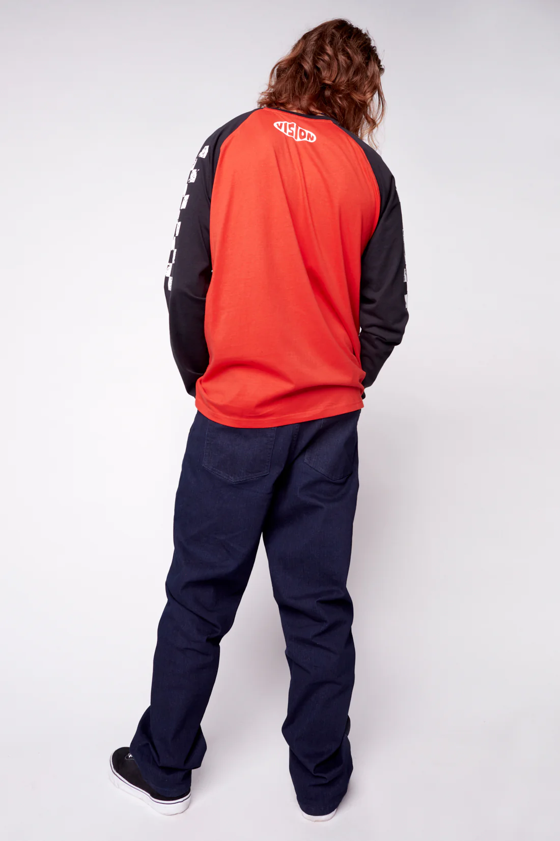 Checker Print Sleeve Logo T-Shirt - Black/Red - Image 5