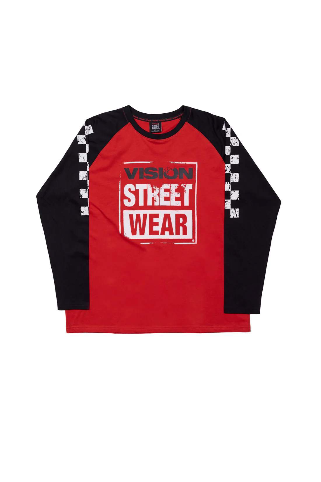 Checker Print Sleeve Logo T-Shirt - Black/Red - Image 6
