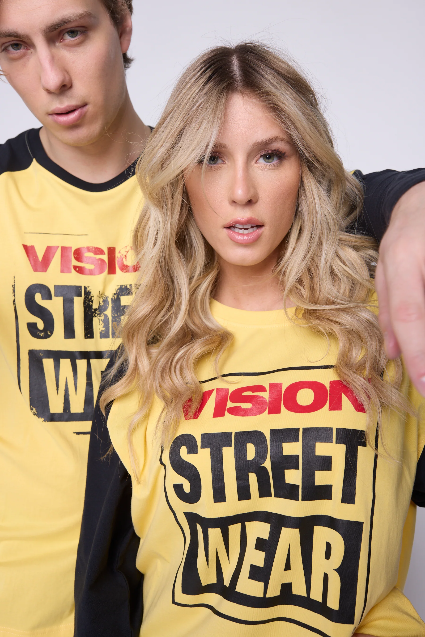 Checker Print Sleeve Logo T-Shirt - Yellow/Black - Image 3