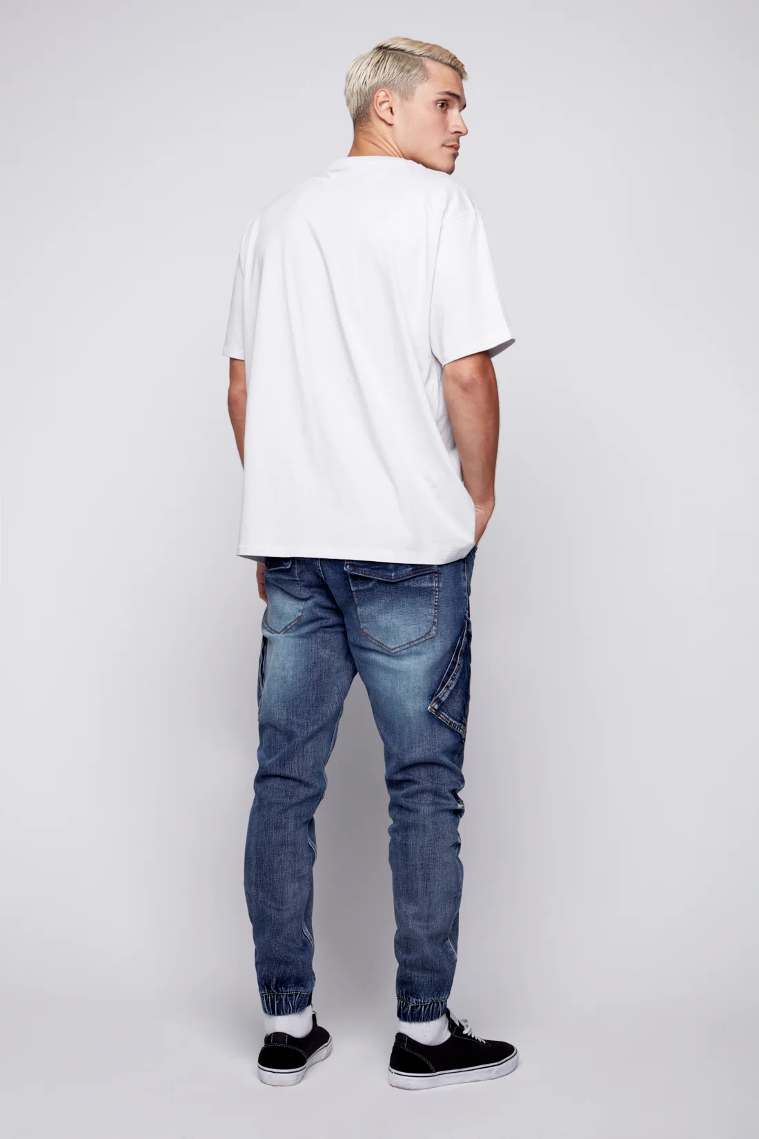 COHEN - 5 Pocket  Cargo Jogger - Vintage Medium Blue - Image 2