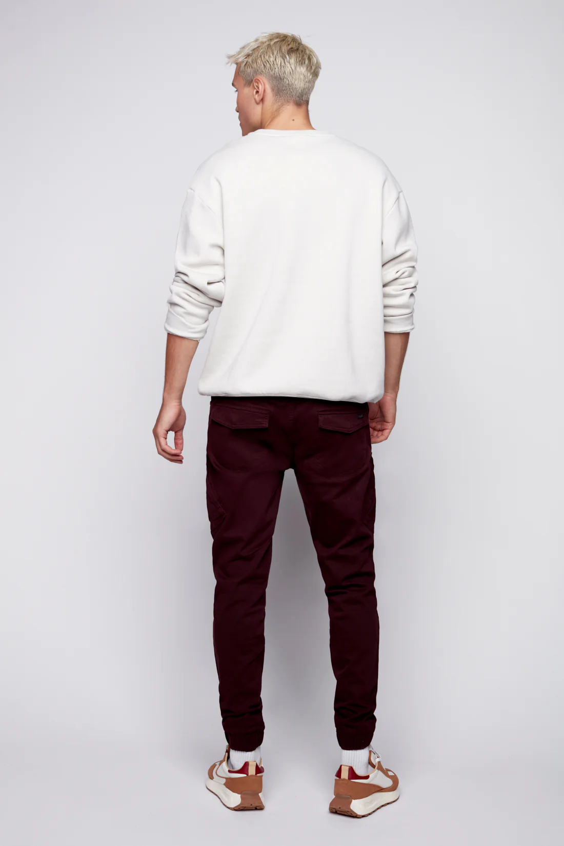 COHEN - 5 Pocket Cargo Jogger - Wine - Image 2