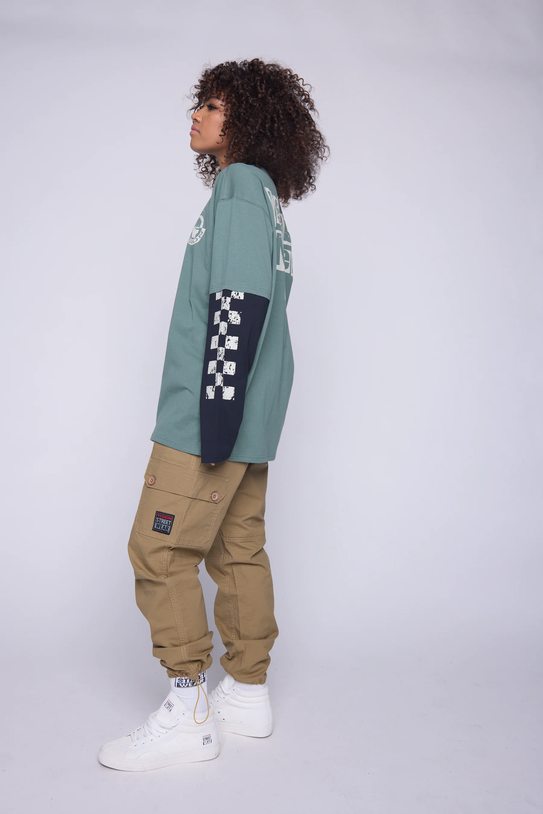 Crew Neck Full Long Sleeve Fooler - Moss/Black - Image 3