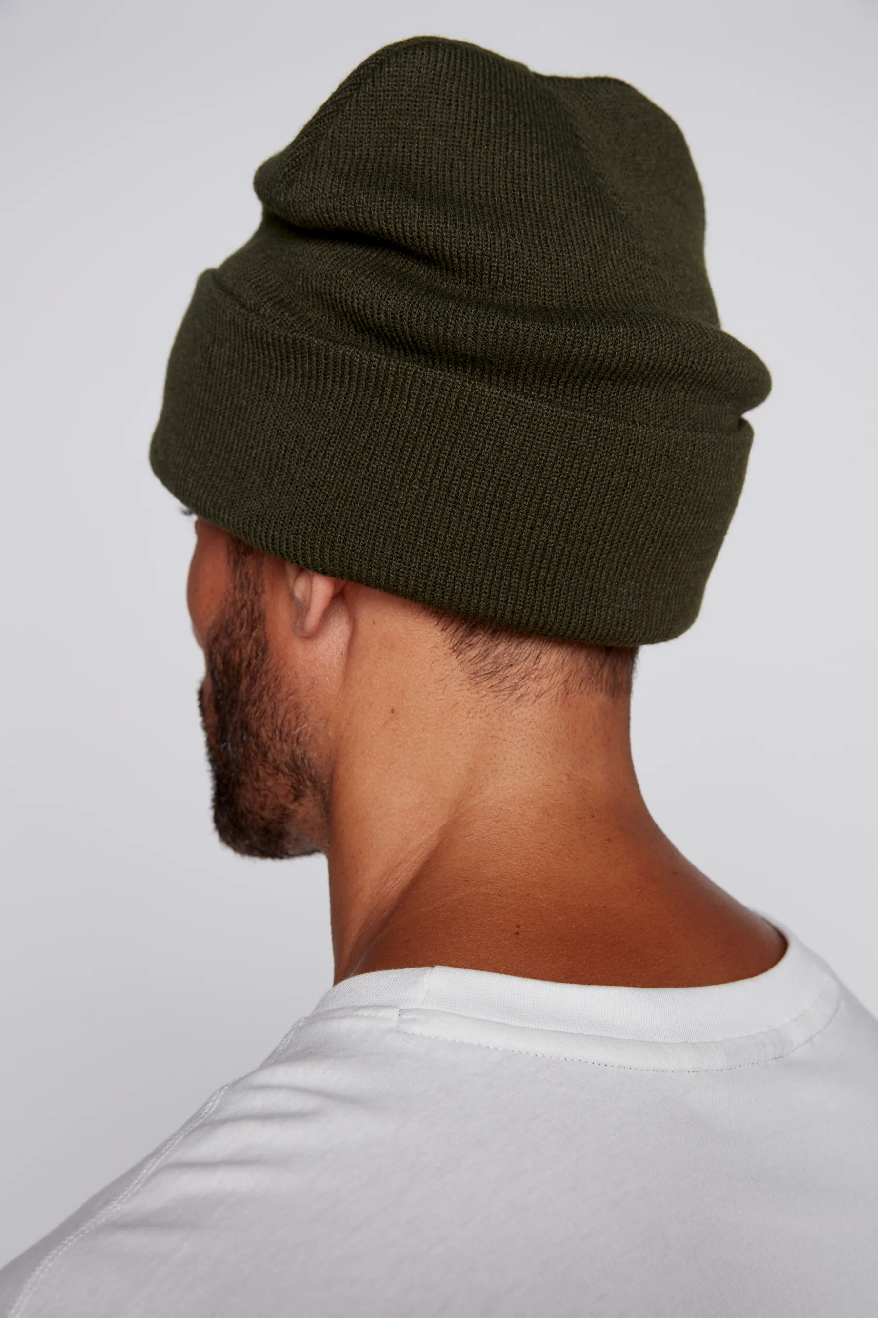 Cuffed Knitted Beanie With Large Logo Patch - ARMY - Image 4