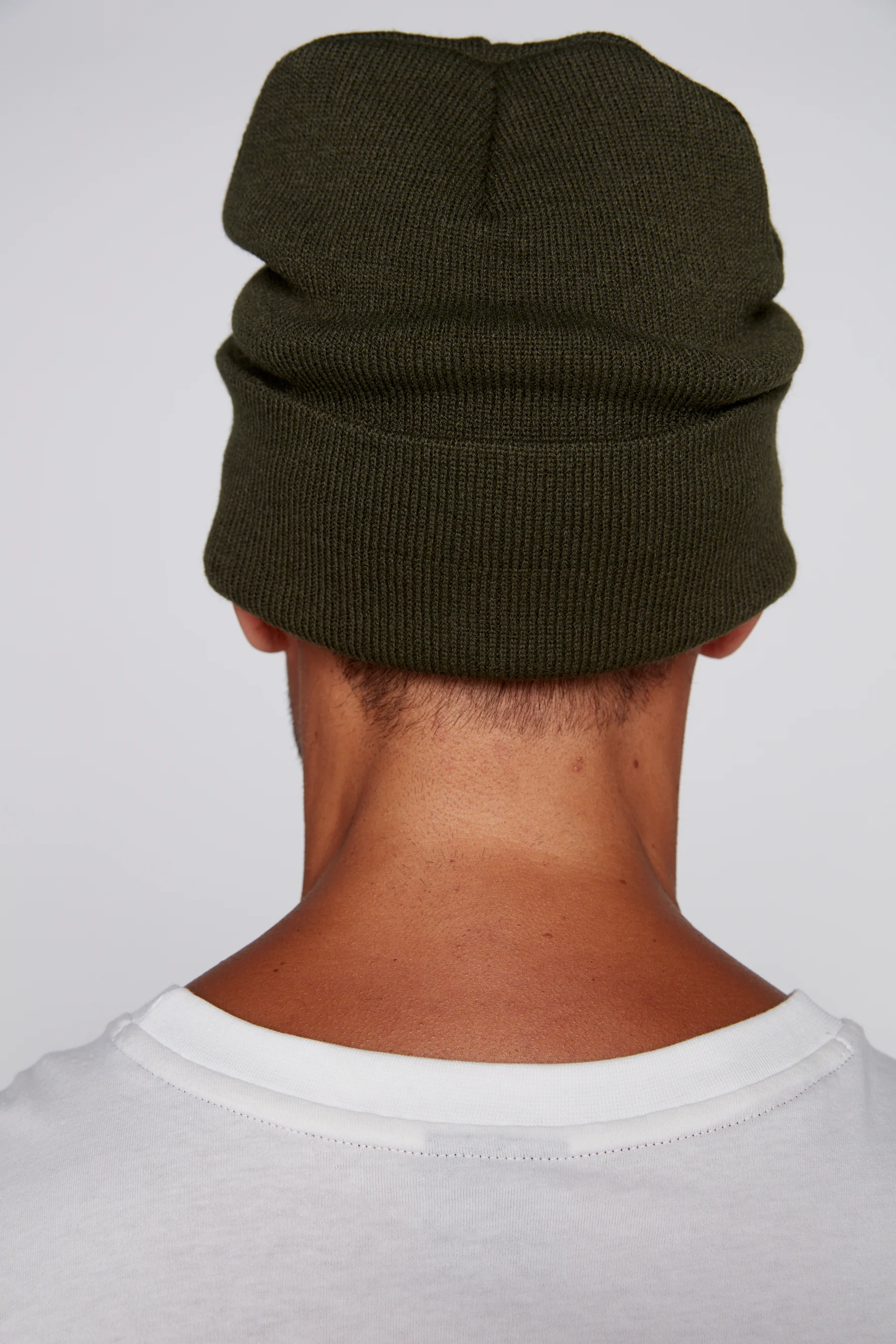 Cuffed Knitted Beanie With Large Logo Patch - ARMY - Image 5