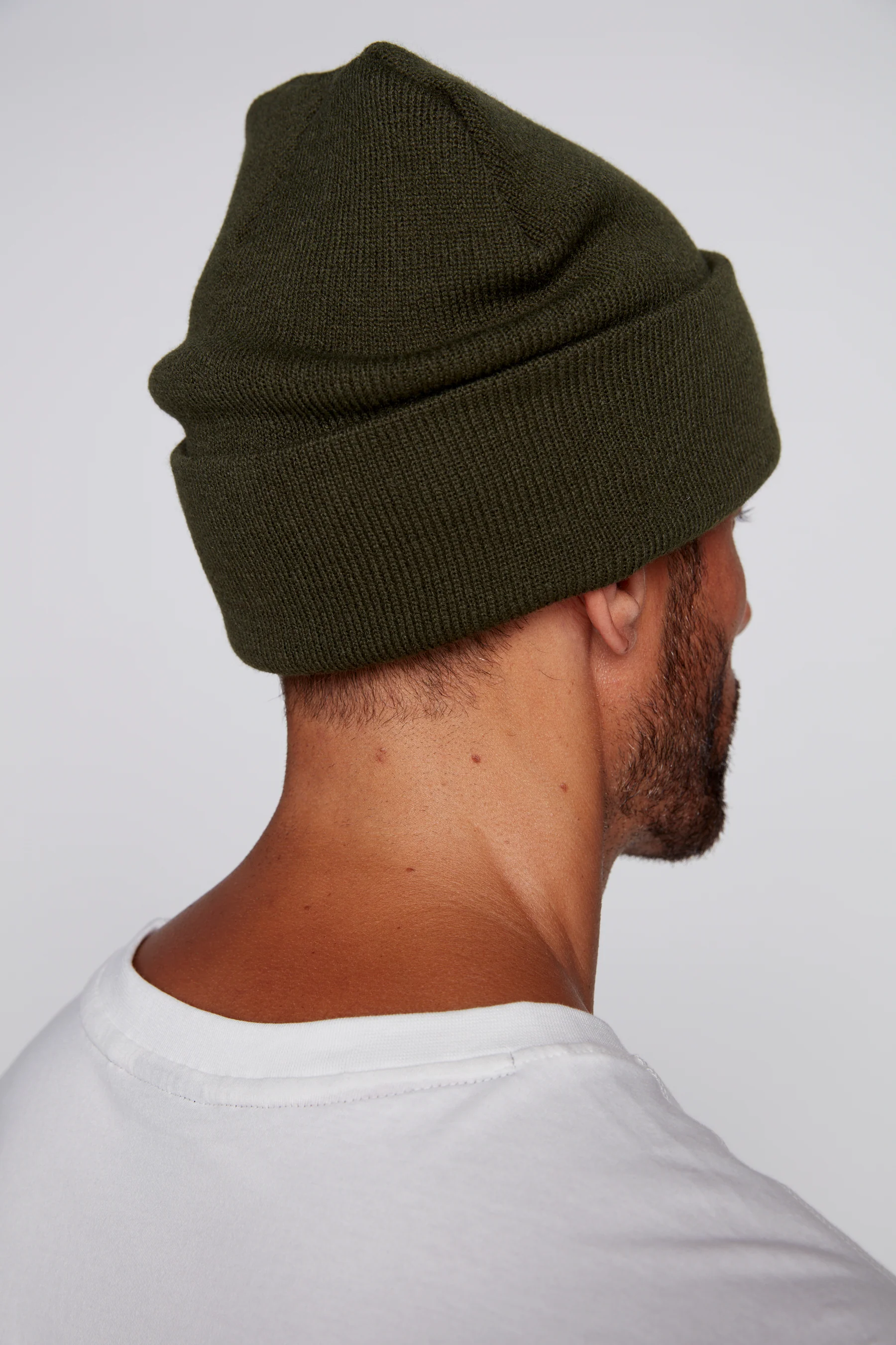 Cuffed Knitted Beanie With Large Logo Patch - ARMY - Image 6