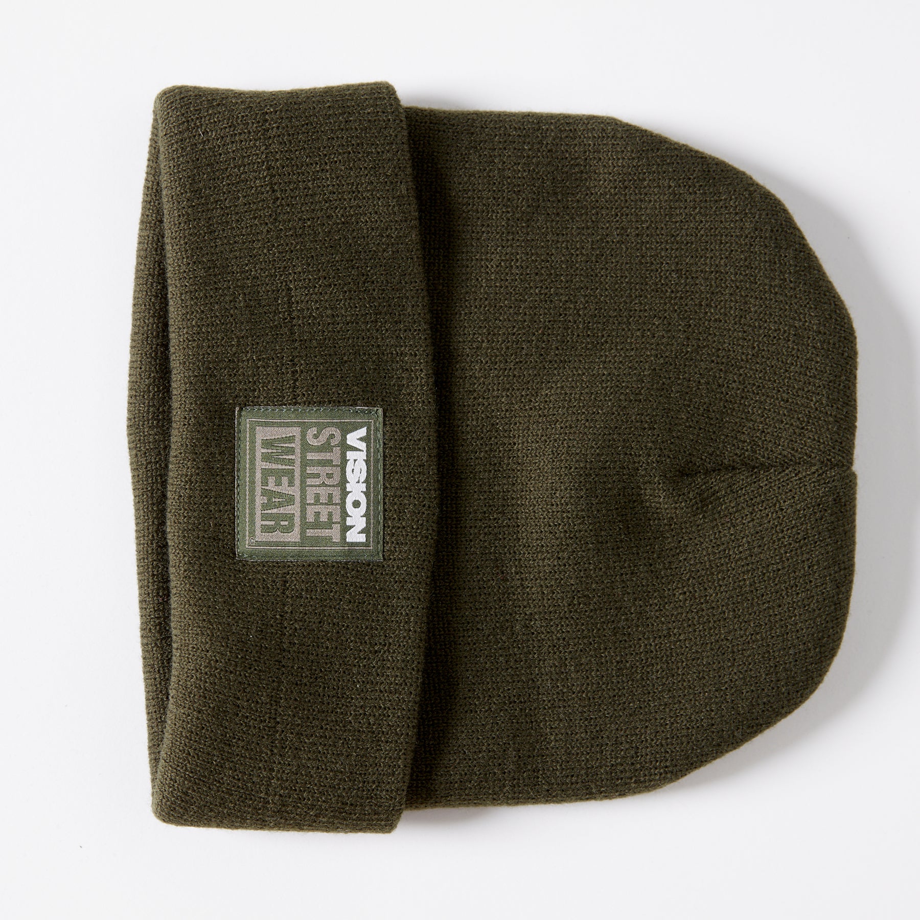 Cuffed Knitted Beanie With Large Logo Patch - ARMY - Image 9