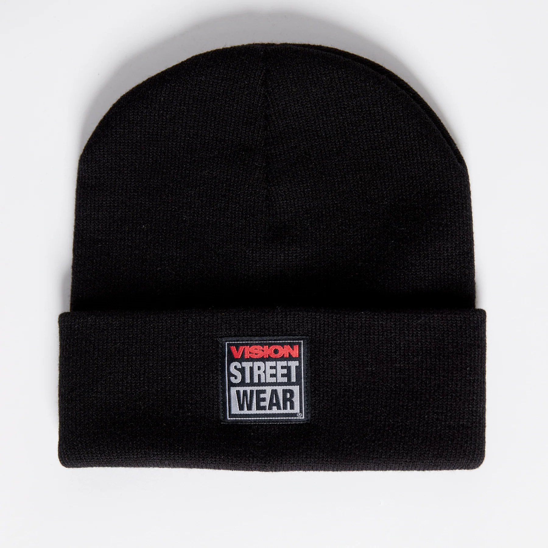 Cuffed Knitted Beanie With Large Logo Patch - BLACK - Image 9