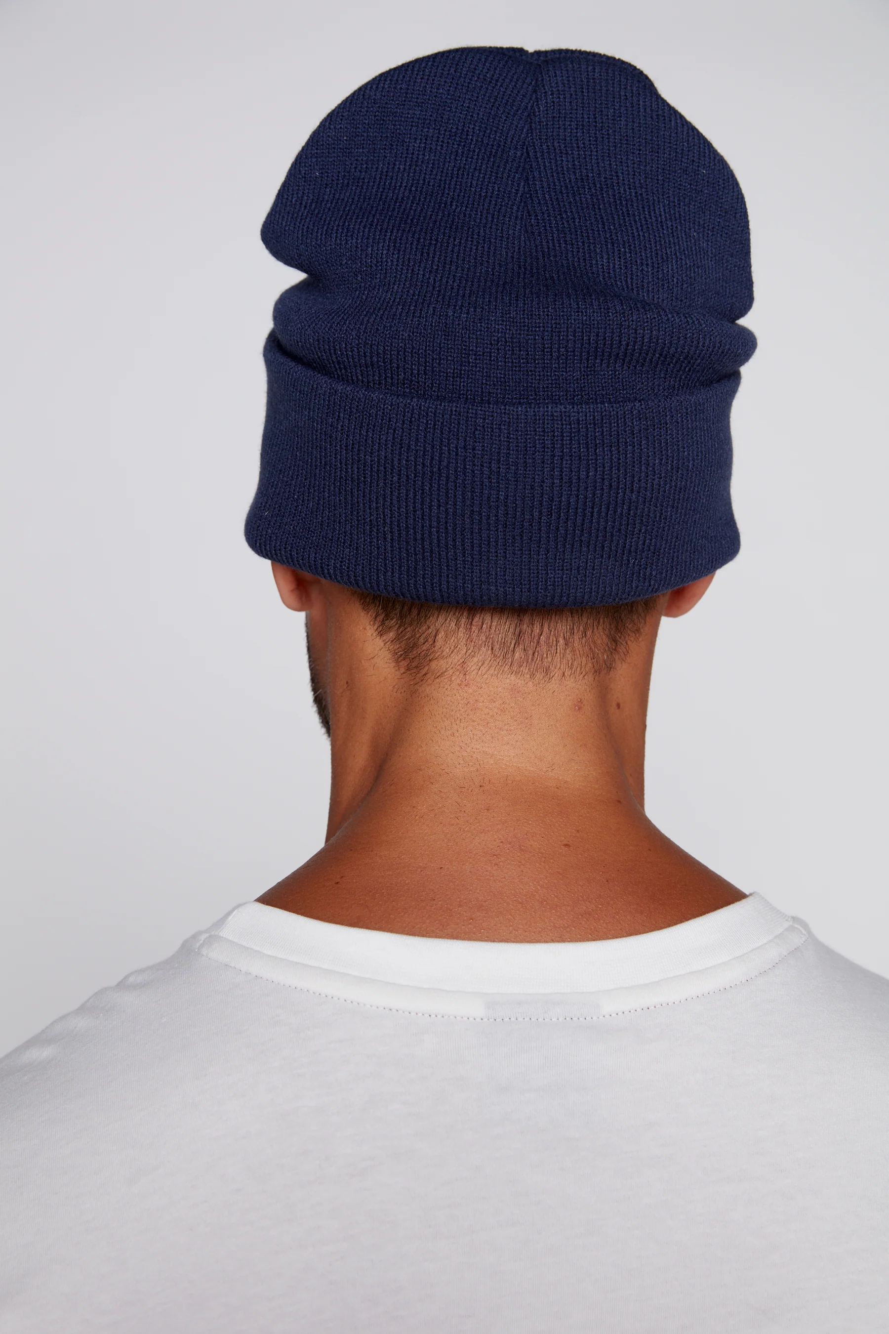 Cuffed Knitted Beanie With Large Logo Patch - DEEP NAVY - Image 5
