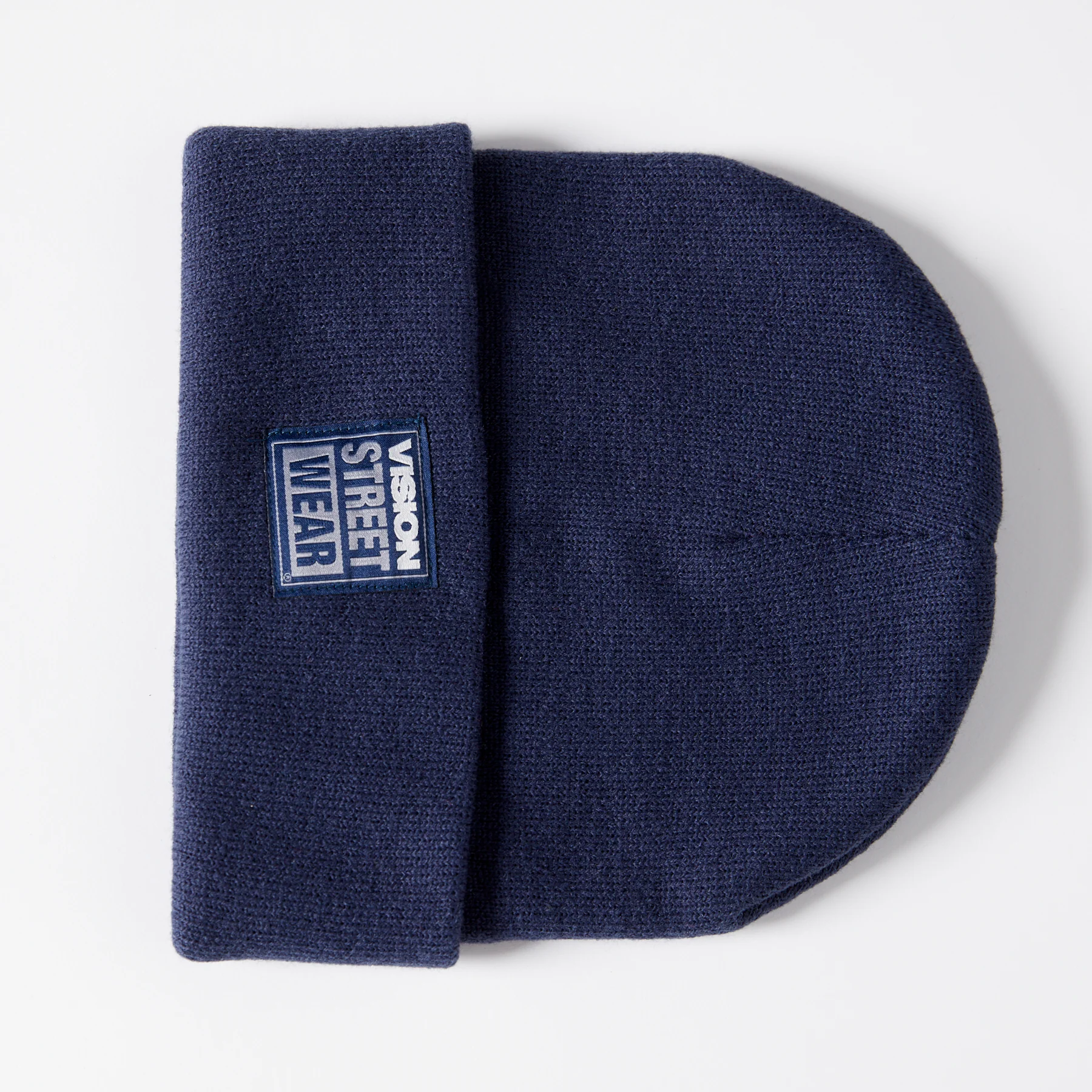Cuffed Knitted Beanie With Large Logo Patch - DEEP NAVY - Image 9
