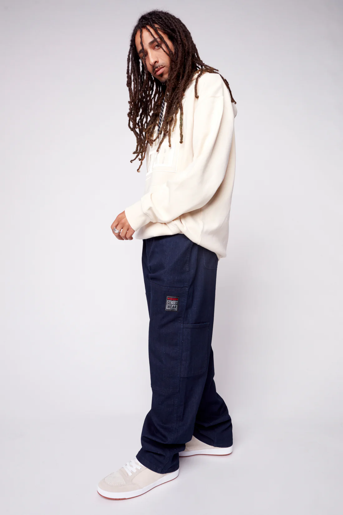 Front Embroided Logo Hoodie - Bone - Image 3