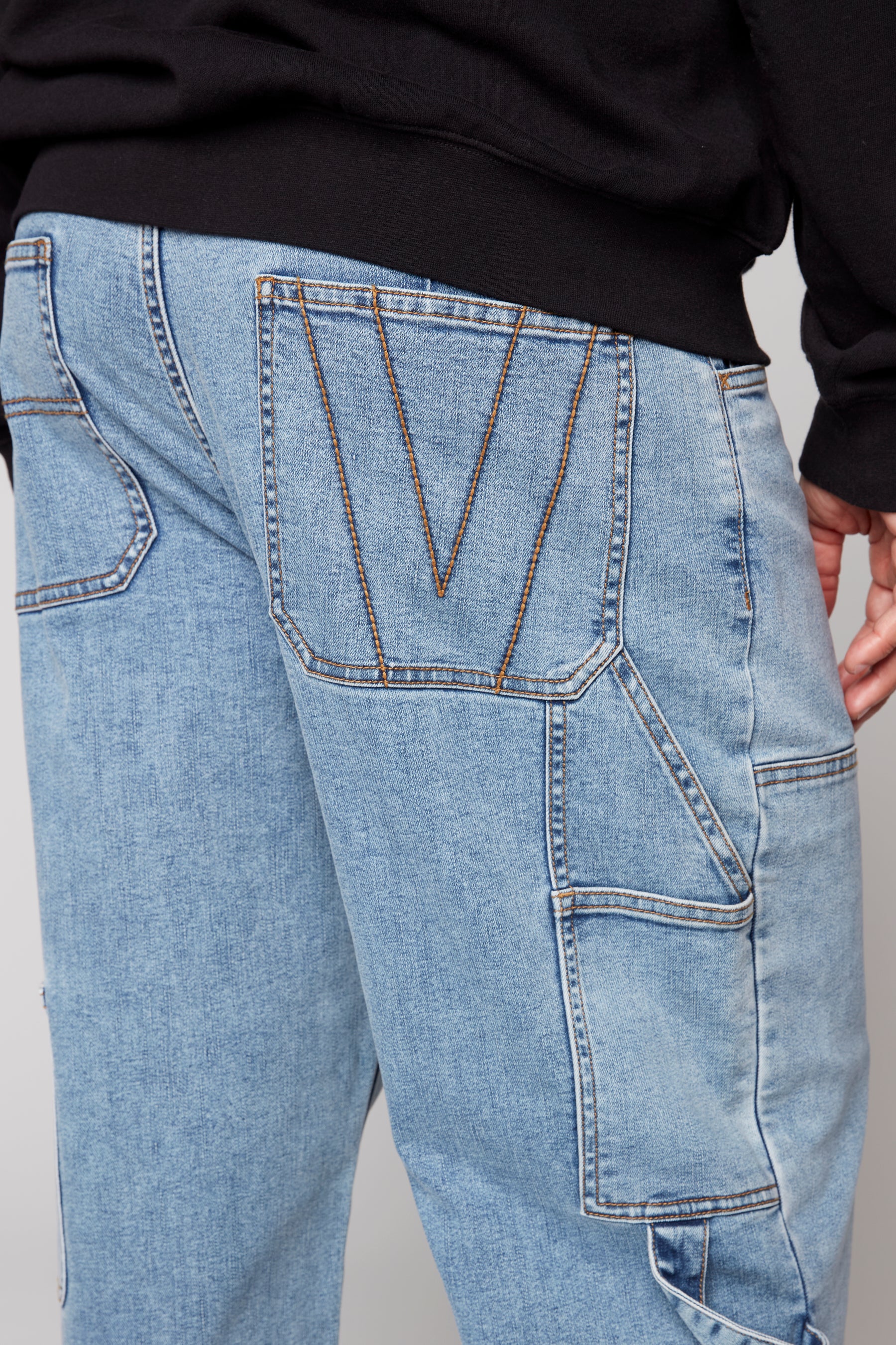 DORFMAN - Loose Fit Carpenter Pant - Dark Stone Denim - Image 4