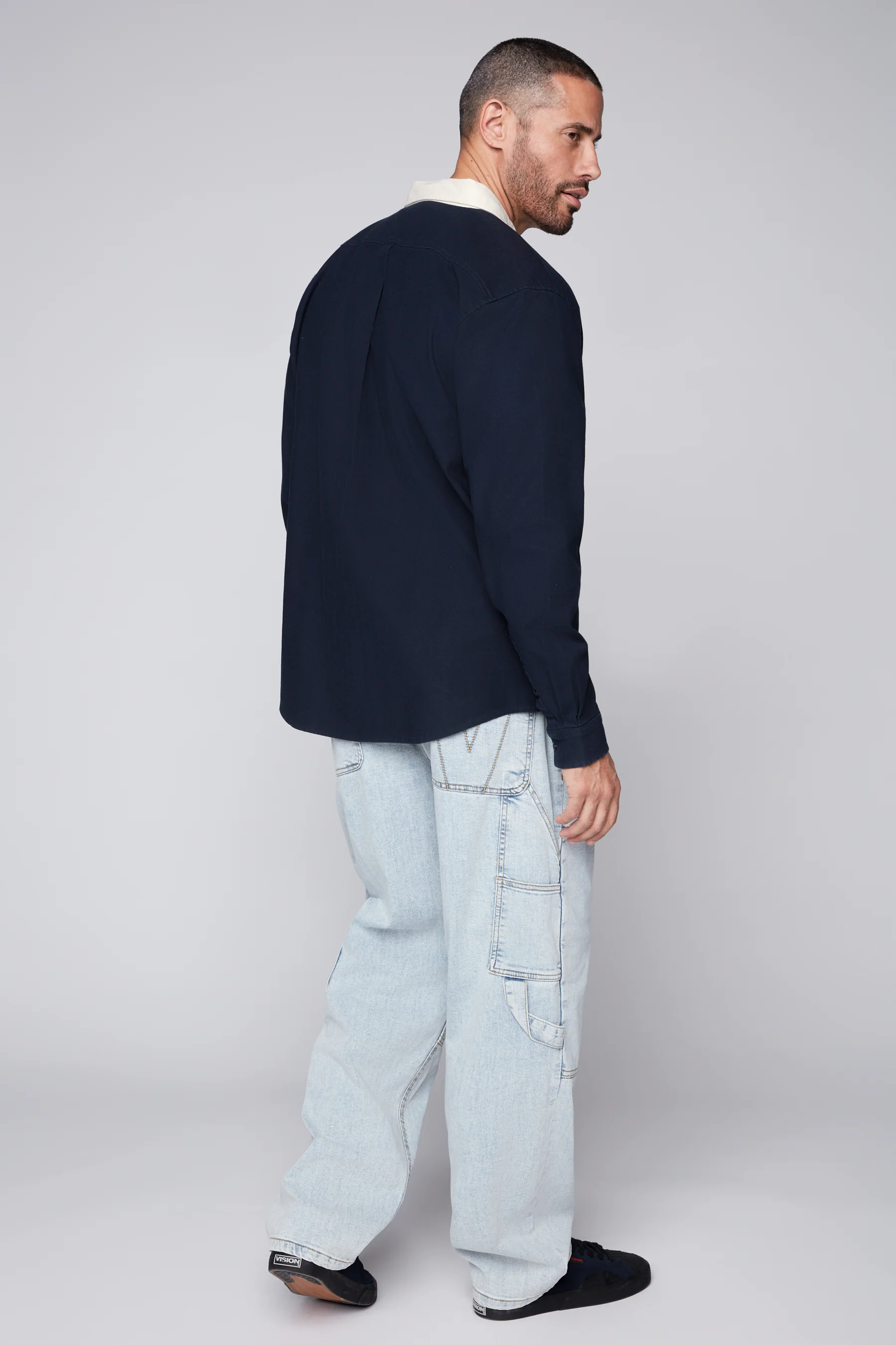 DORFMAN - Loose Fit Carpenter Pant - Light Blue Denim - Image 2