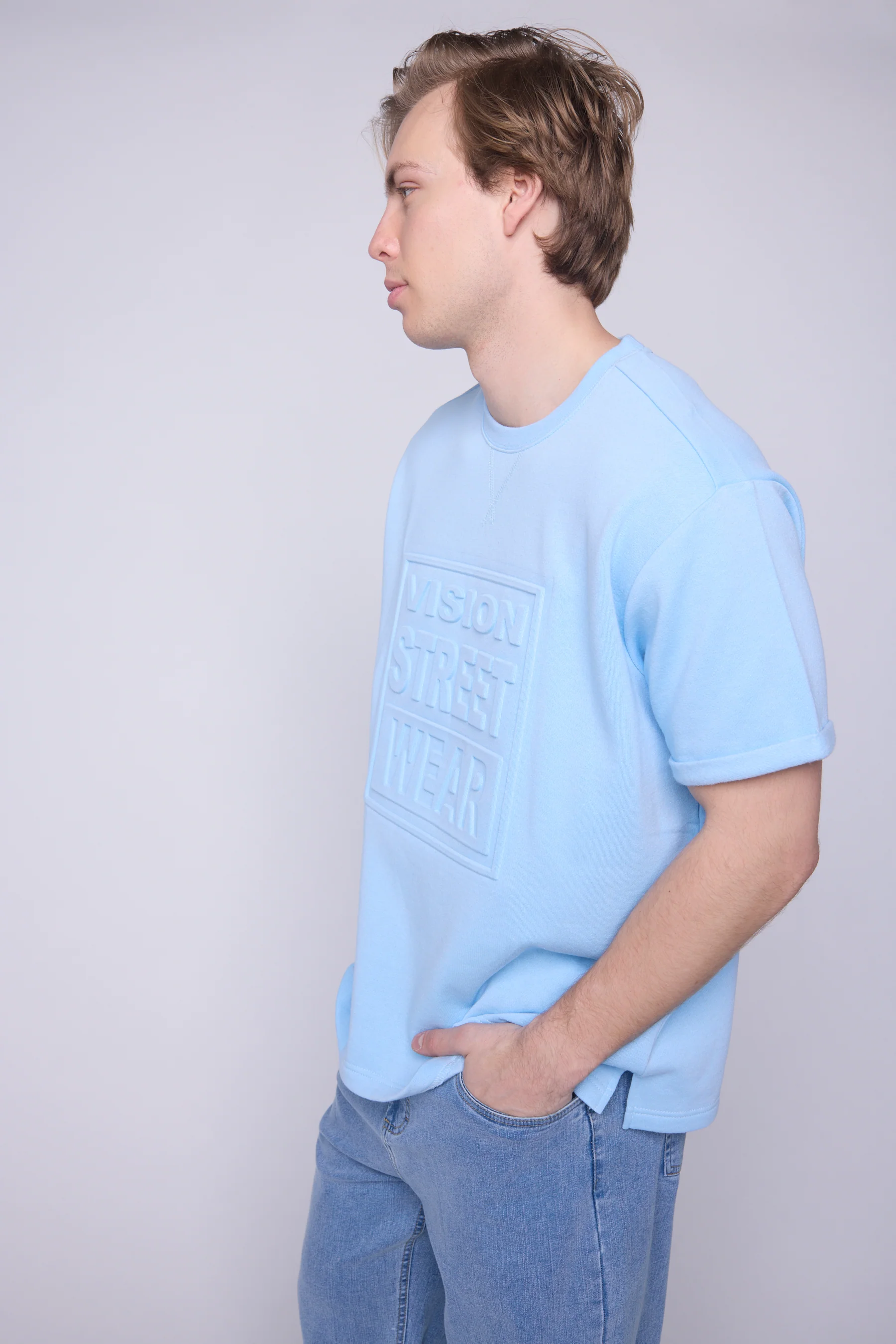 Embossed Logo Sweatshirt - Blue Cloud - Image 4