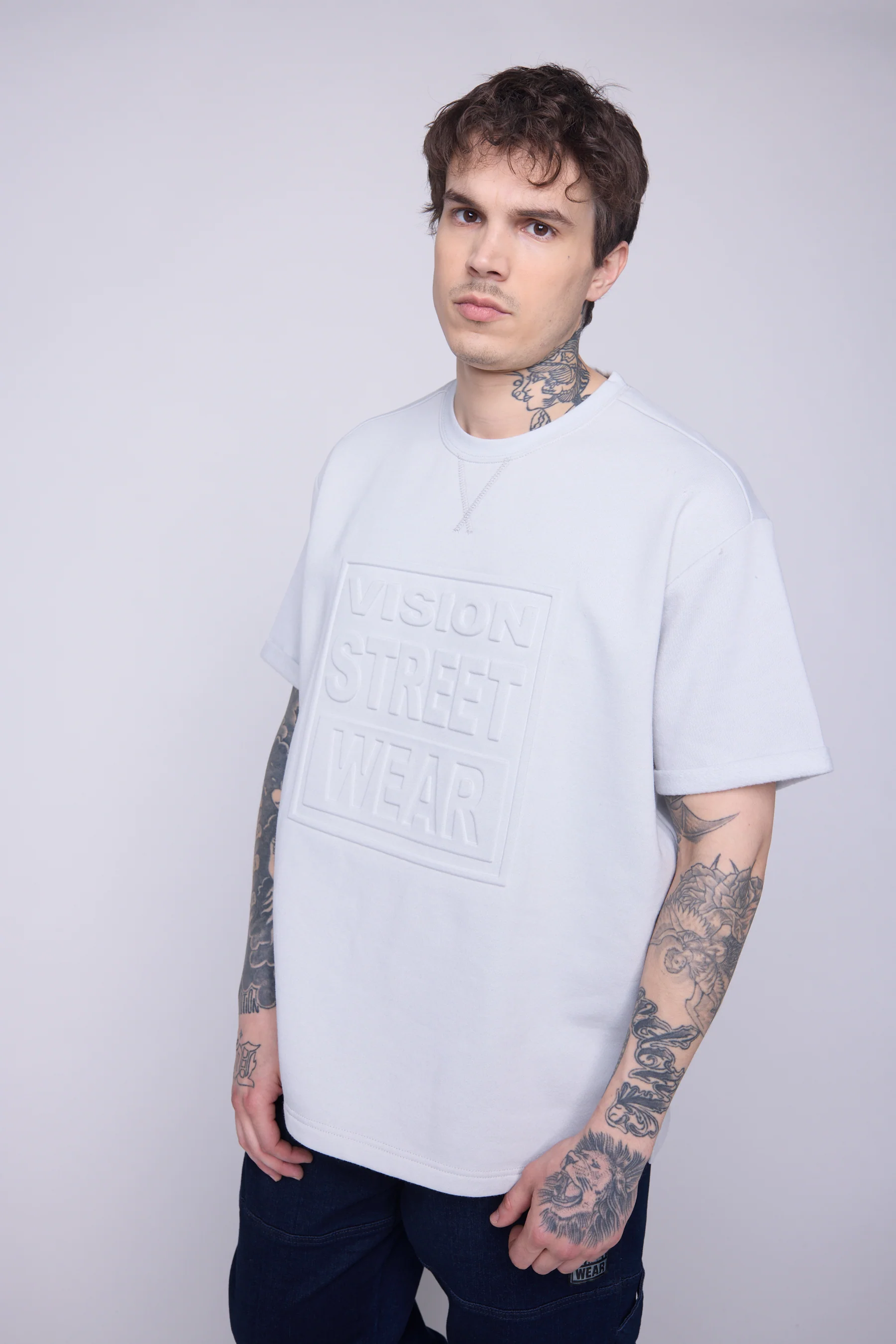 Embossed Logo Sweatshirt - Cool Grey - Image 3