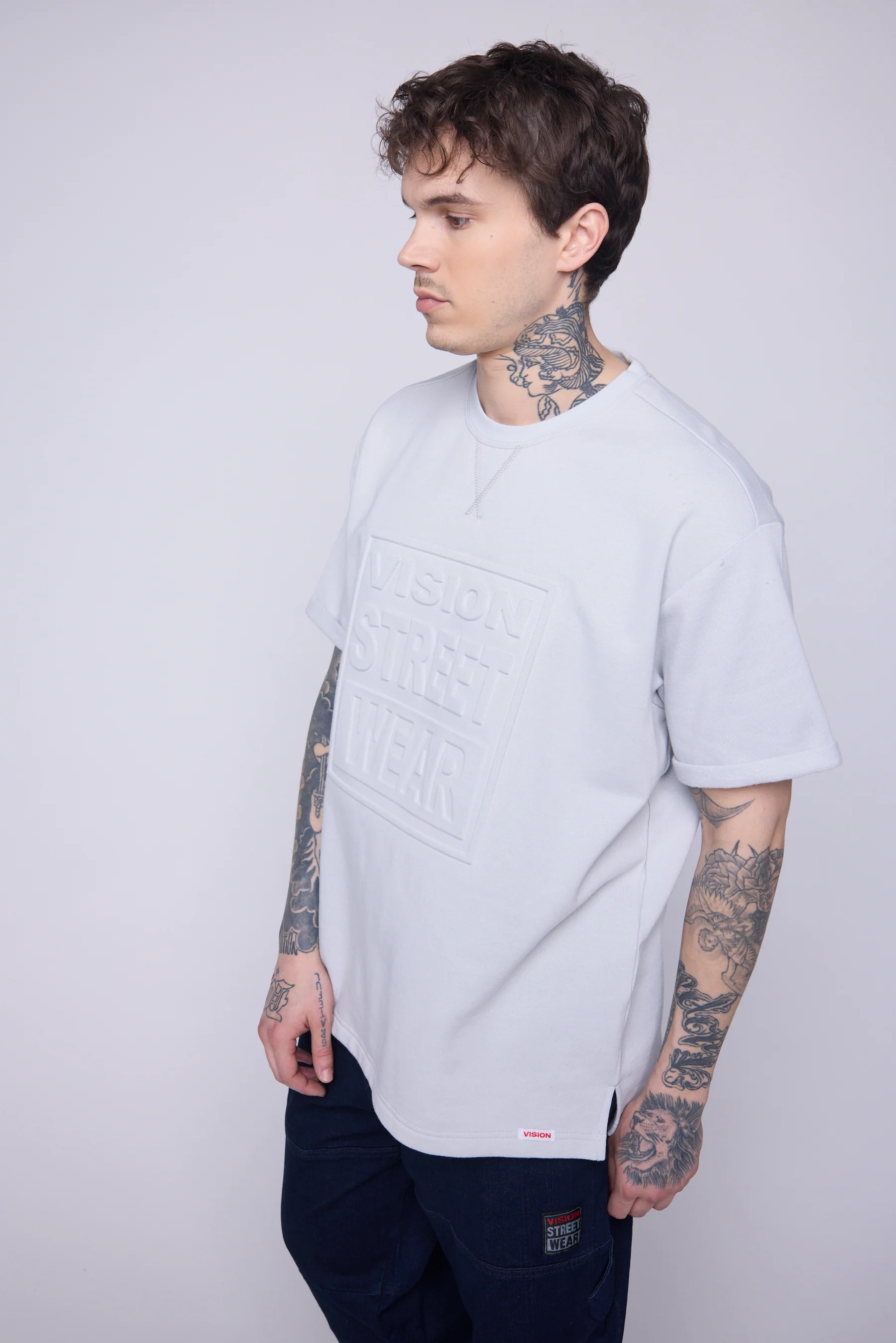 Embossed Logo Sweatshirt - Cool Grey - Image 5