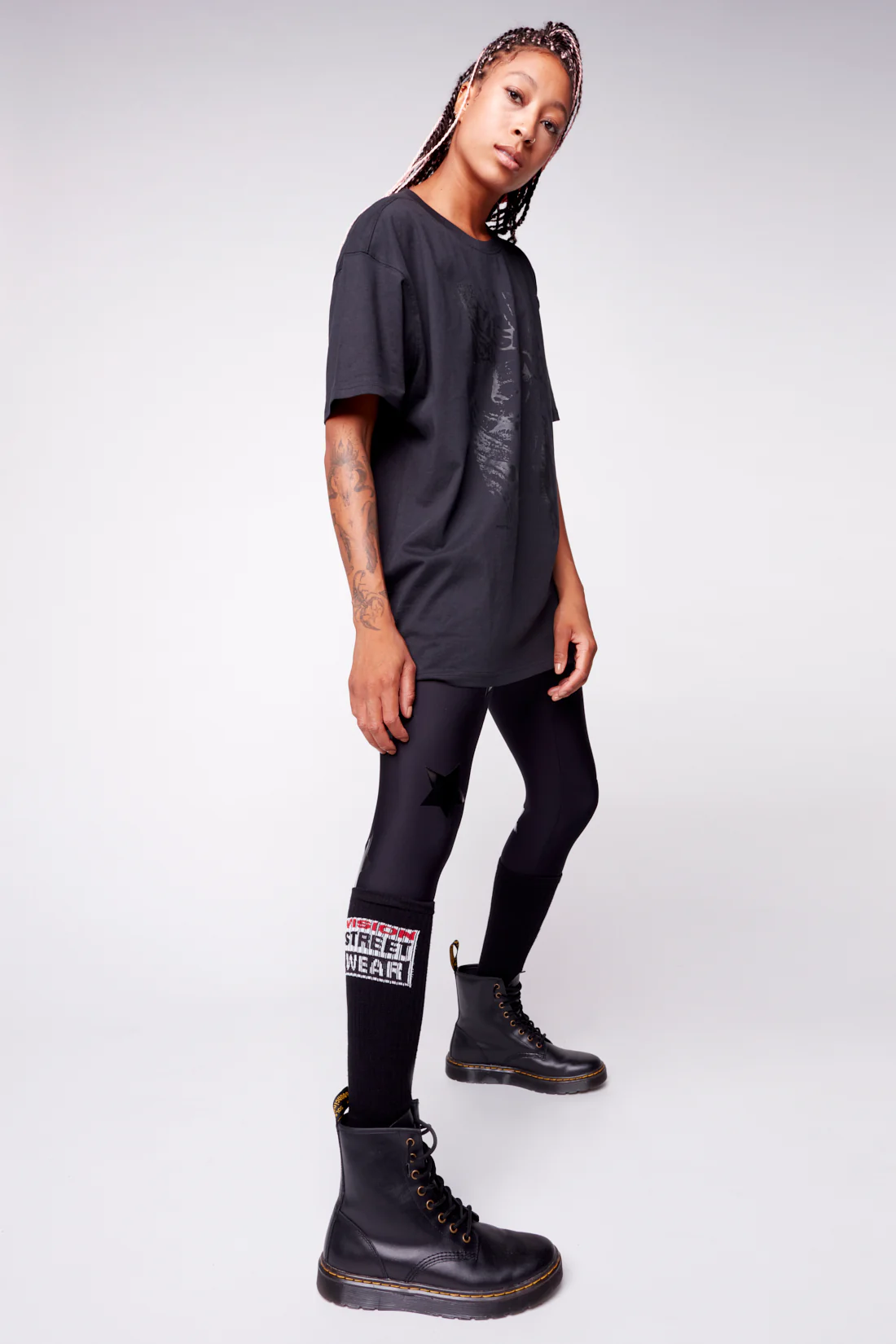 Face Print Logo T-Shirt - Black - Image 5