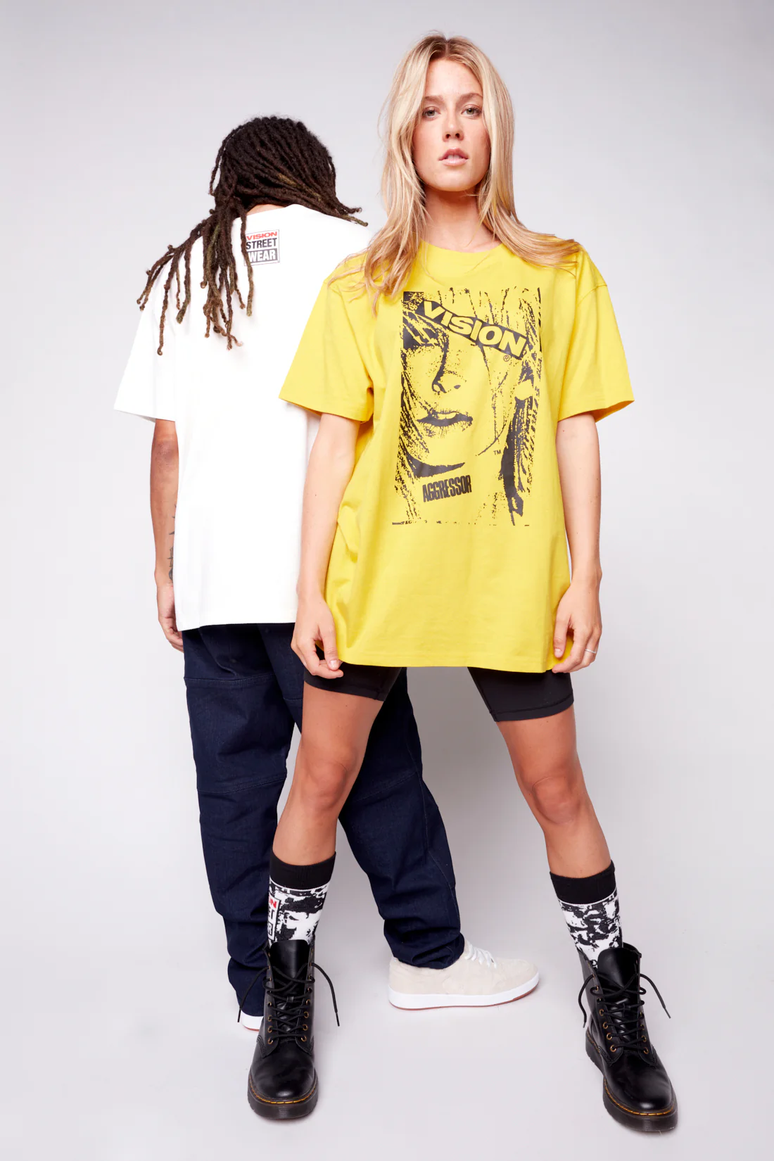 Face Print Logo T-Shirt - Yellow - Image 4