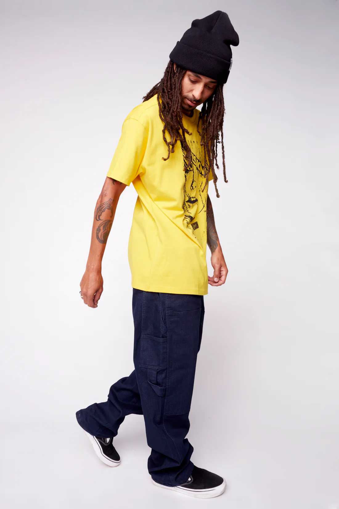 Face Print Logo T-Shirt - Yellow - Image 5