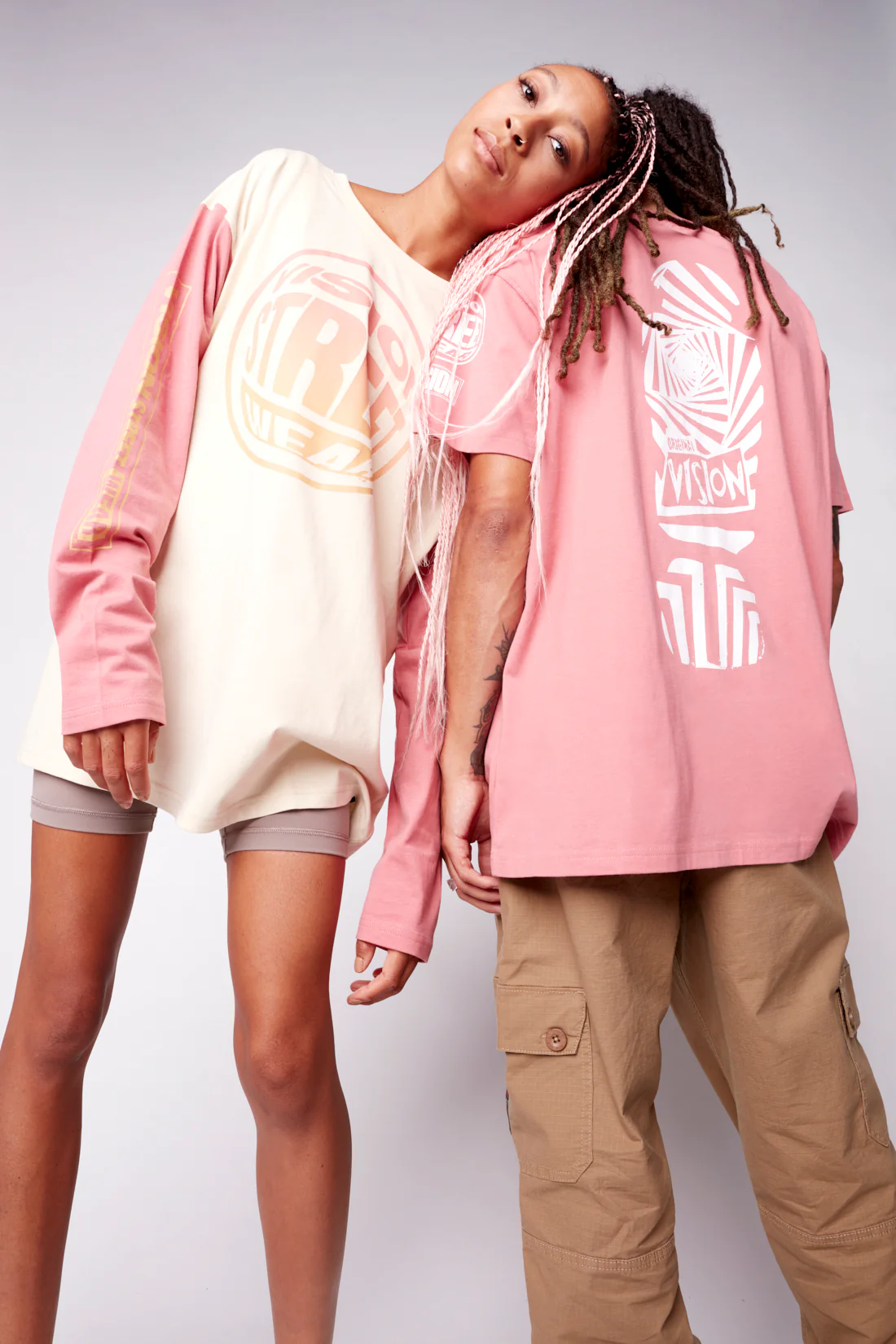 Fisheye Large Logo Print T-Shirt - Bone/Dusty Rose - Image 5
