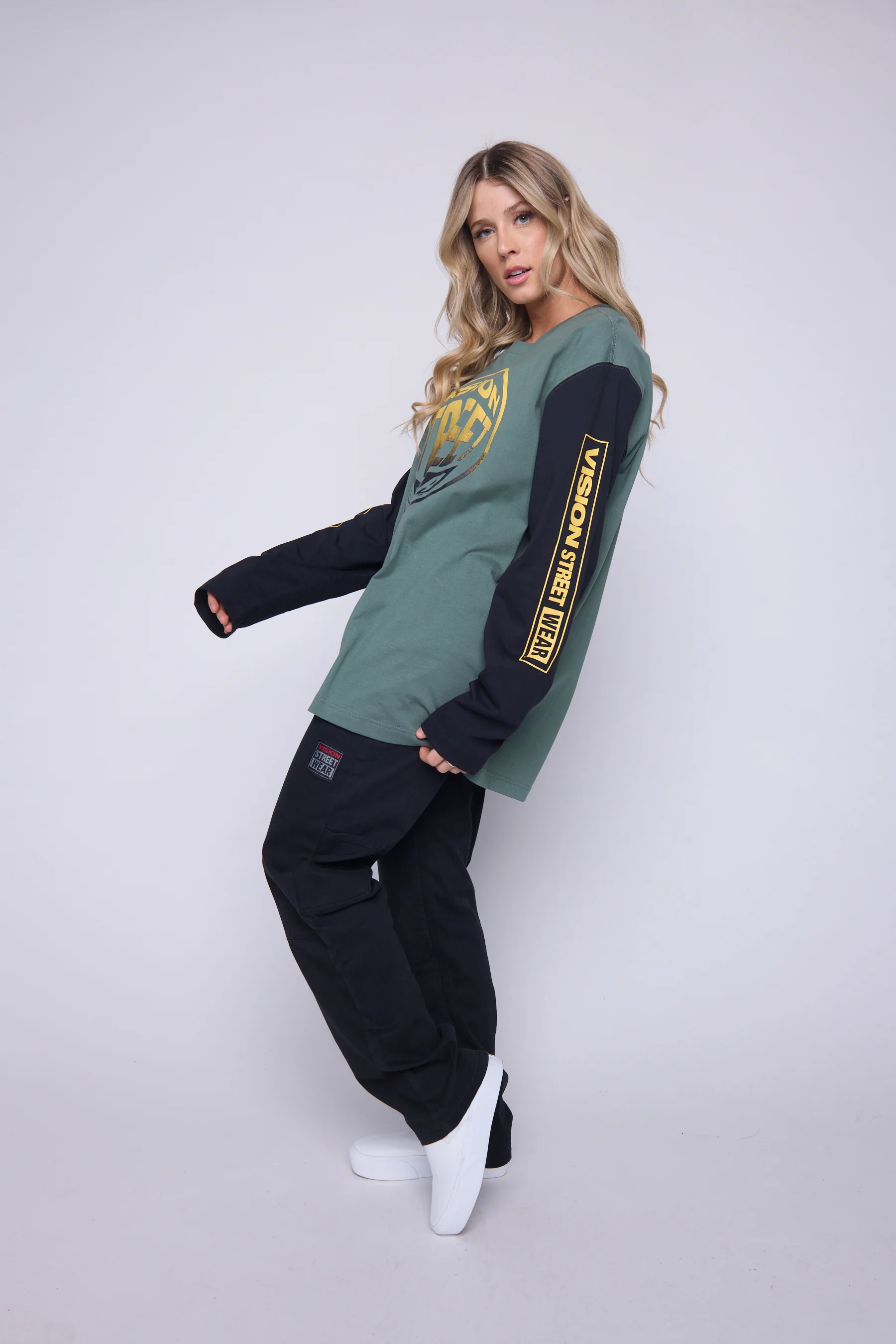 Fisheye Large Logo Print T-Shirt - Moss/Black - Image 3