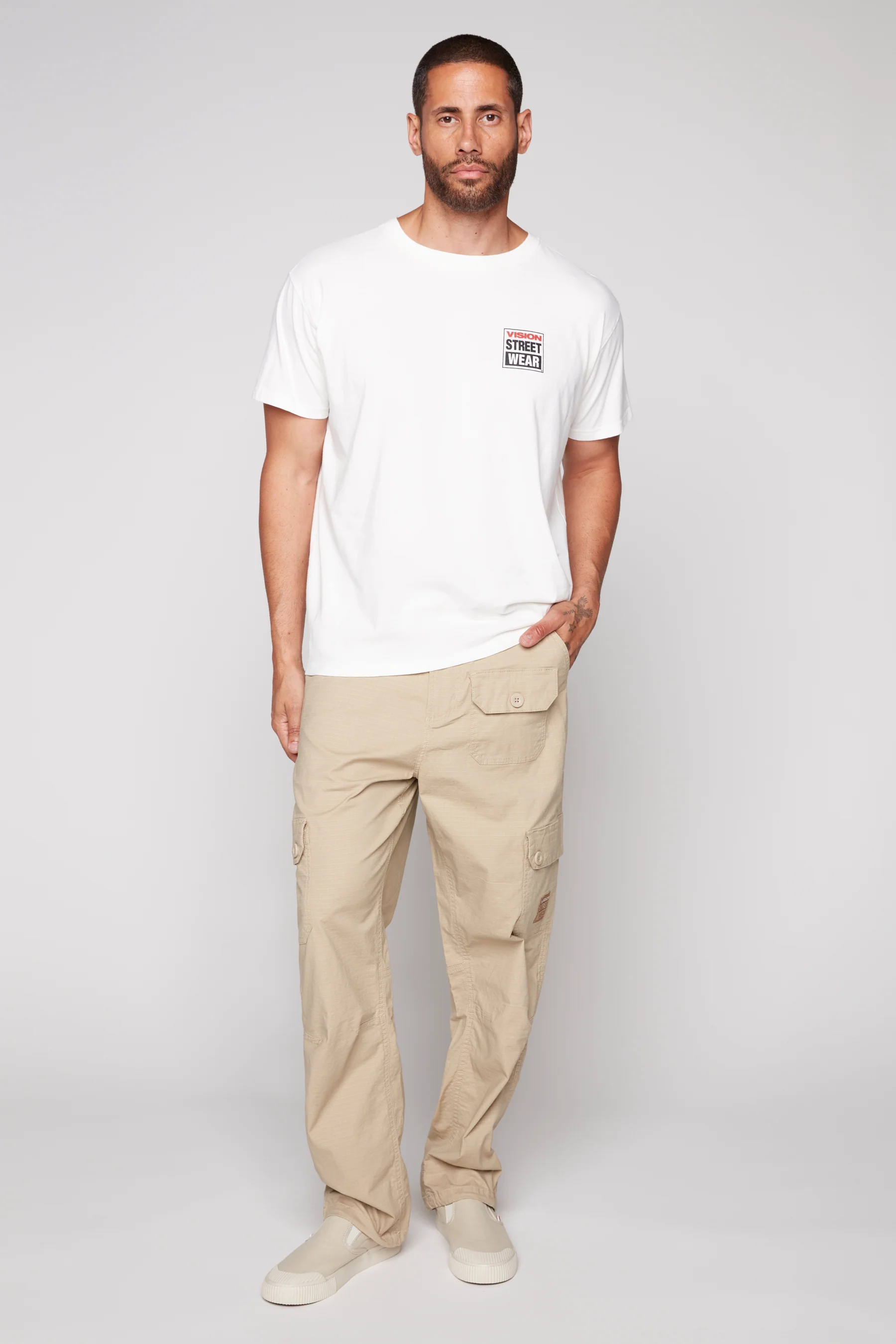GELFAND - Loose Fit Cargo Pant with Adjustable Hems - Tan Ripstop