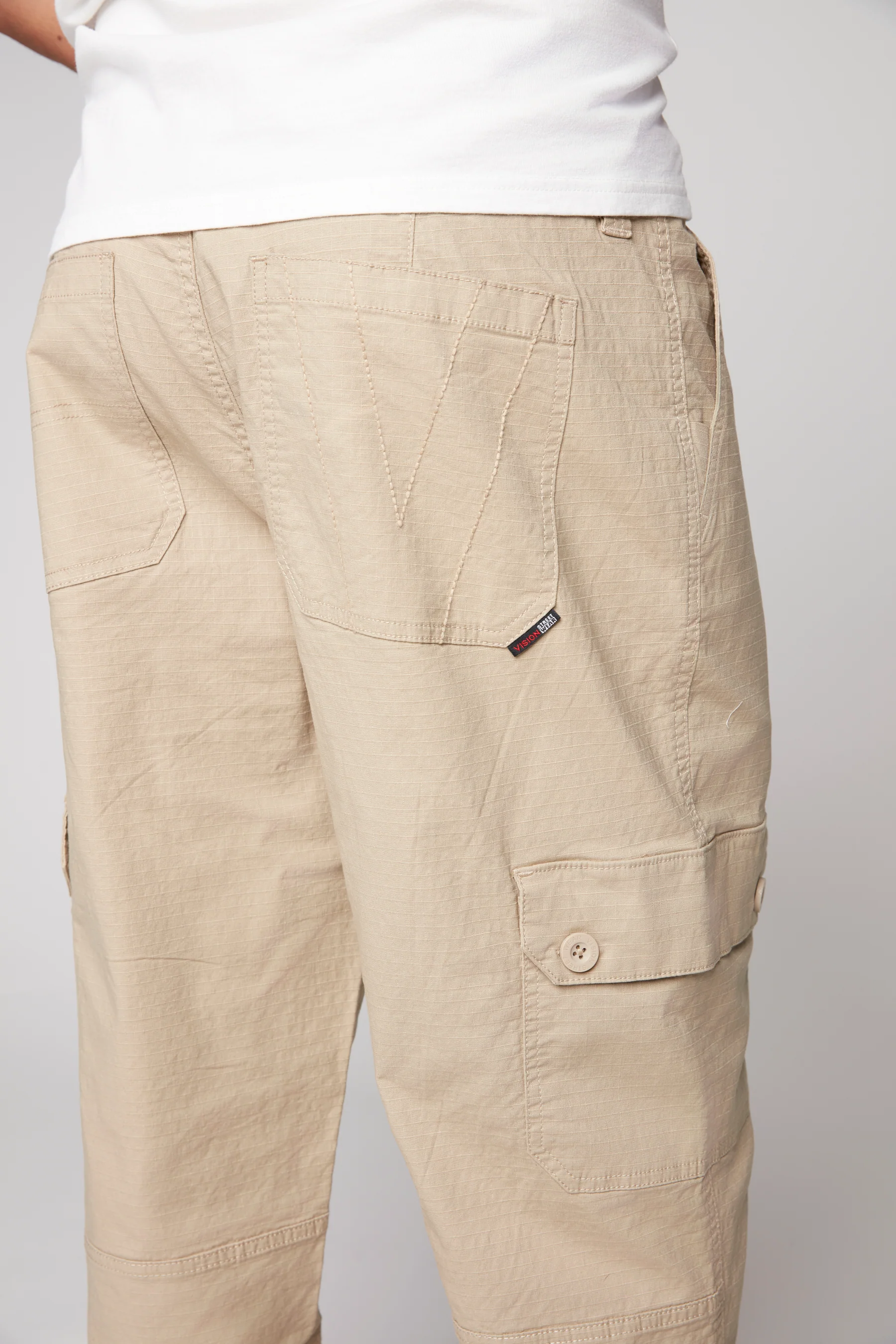 GELFAND - Loose Fit Cargo Pant with Adjustable Hems - Tan Ripstop - Image 5