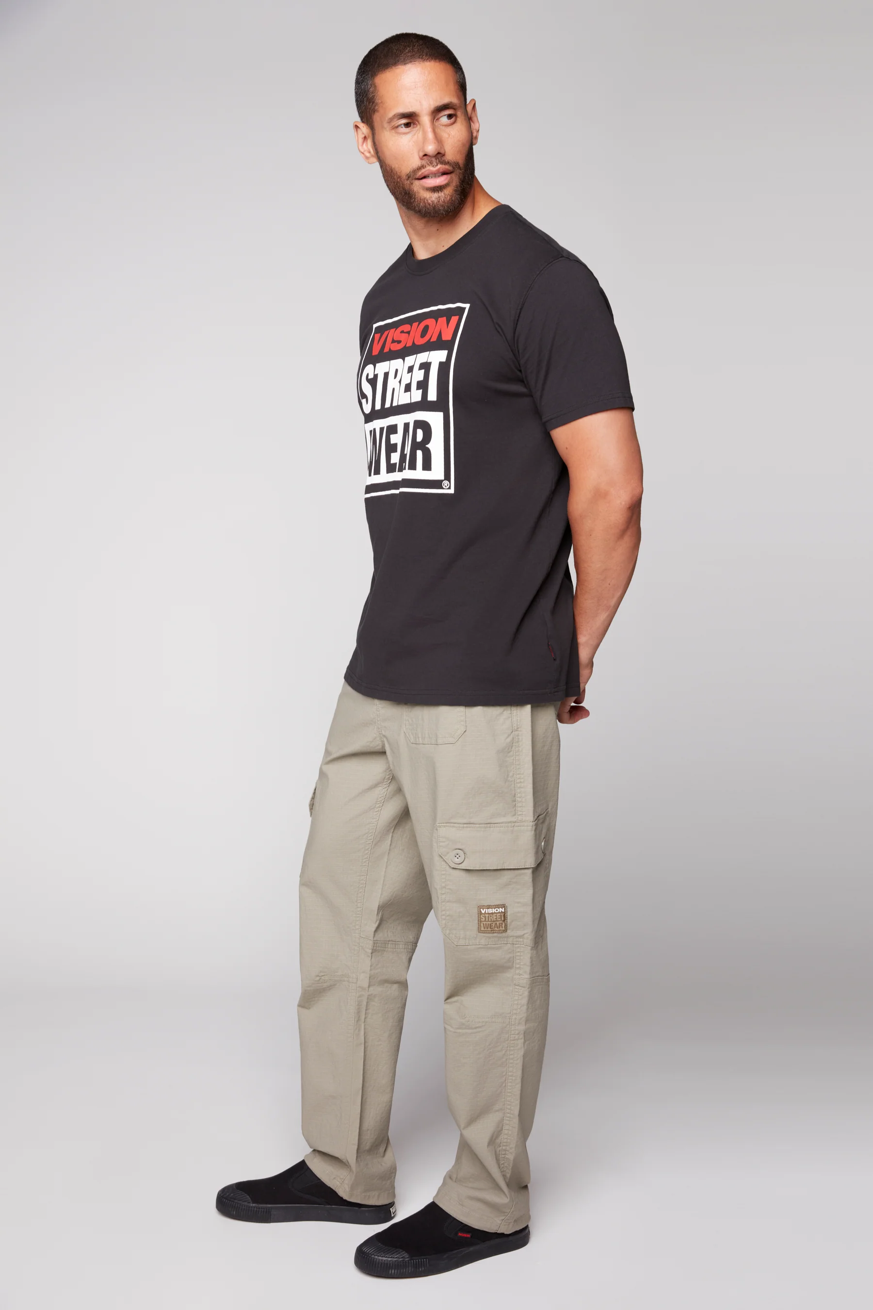 GELFAND - Loose Fit Cargo Pant with Adjustable Hems - Light Olive Ripstop - Image 3