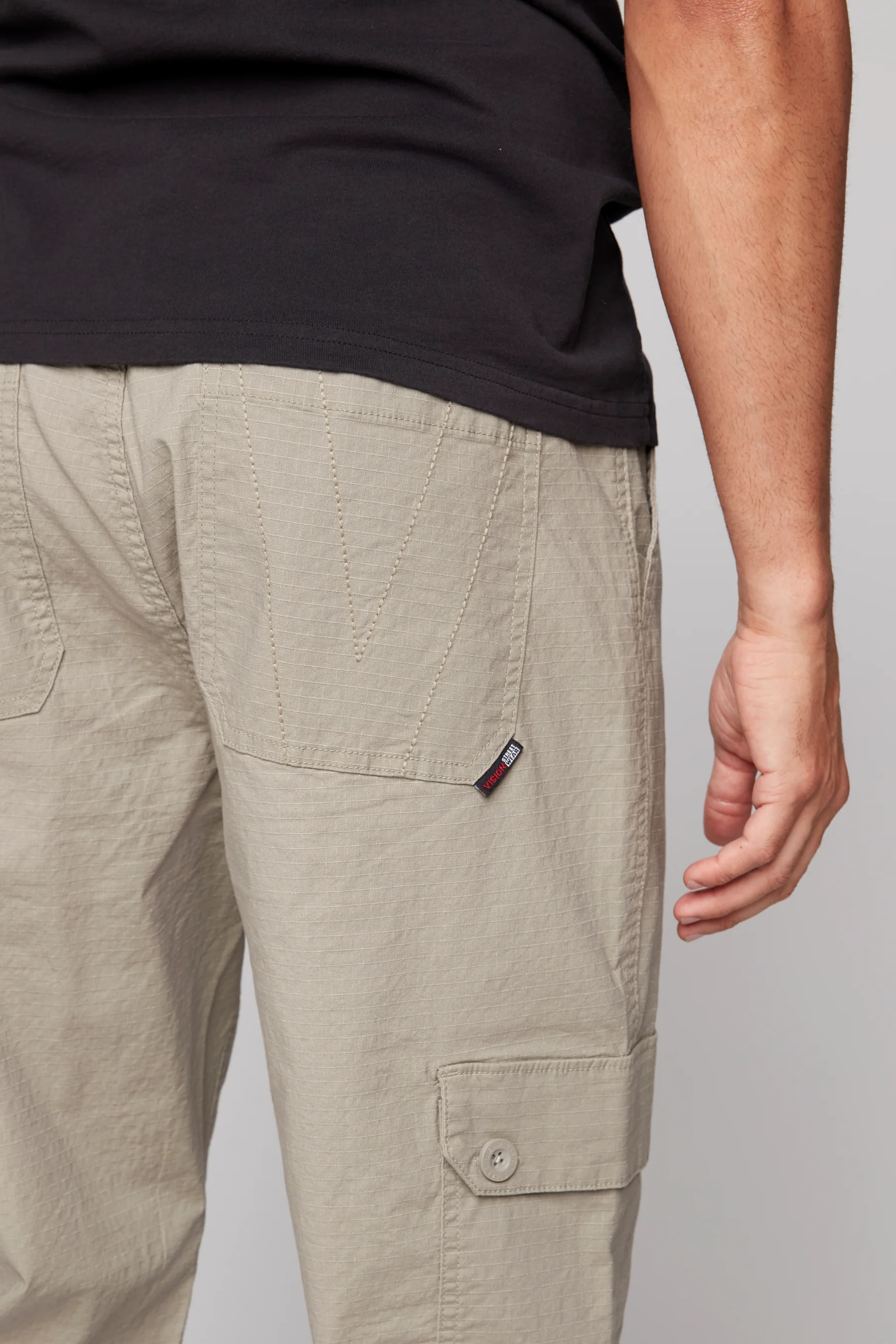 GELFAND - Loose Fit Cargo Pant with Adjustable Hems - Light Olive Ripstop - Image 5