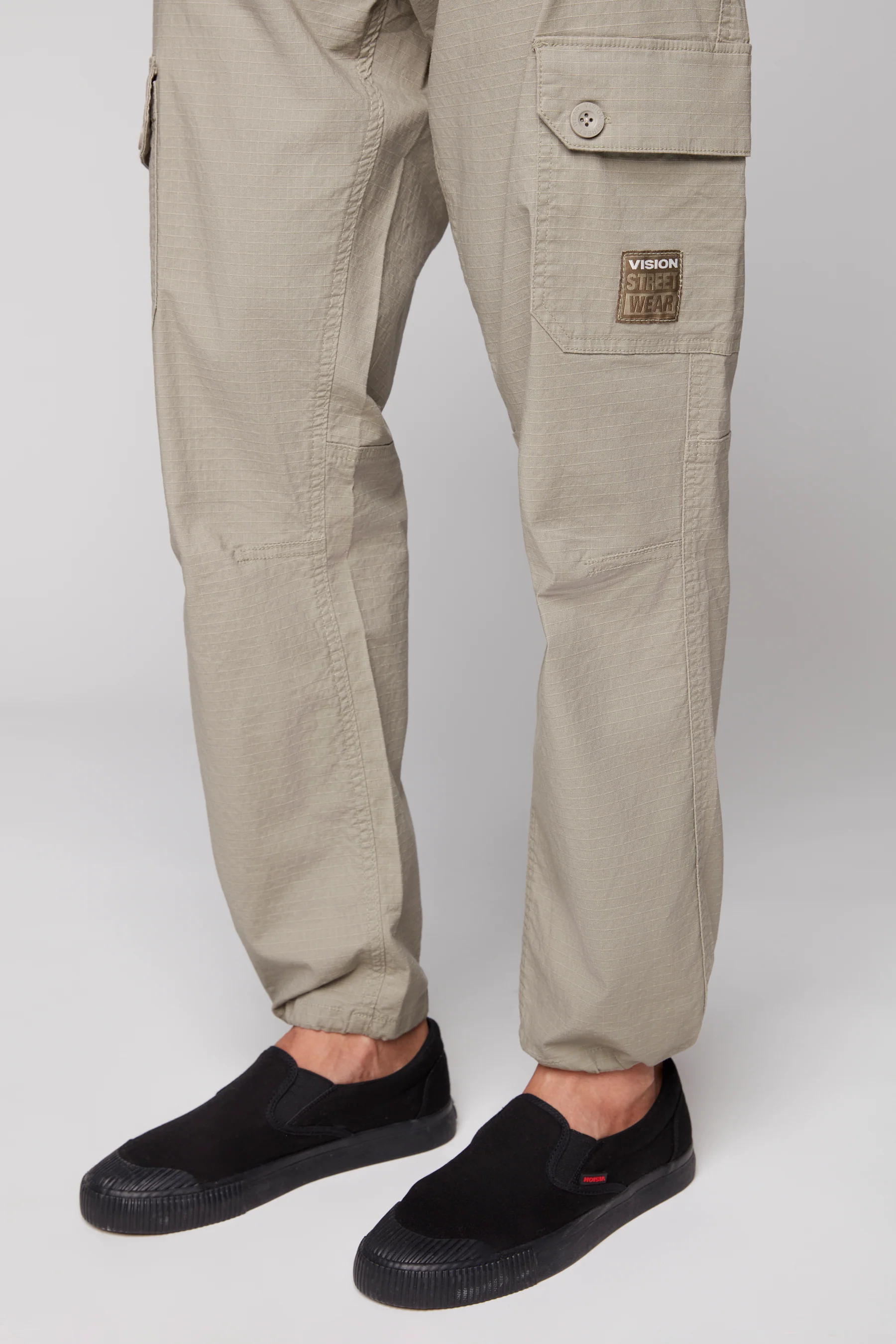 GELFAND - Loose Fit Cargo Pant with Adjustable Hems - Light Olive Ripstop - Image 6