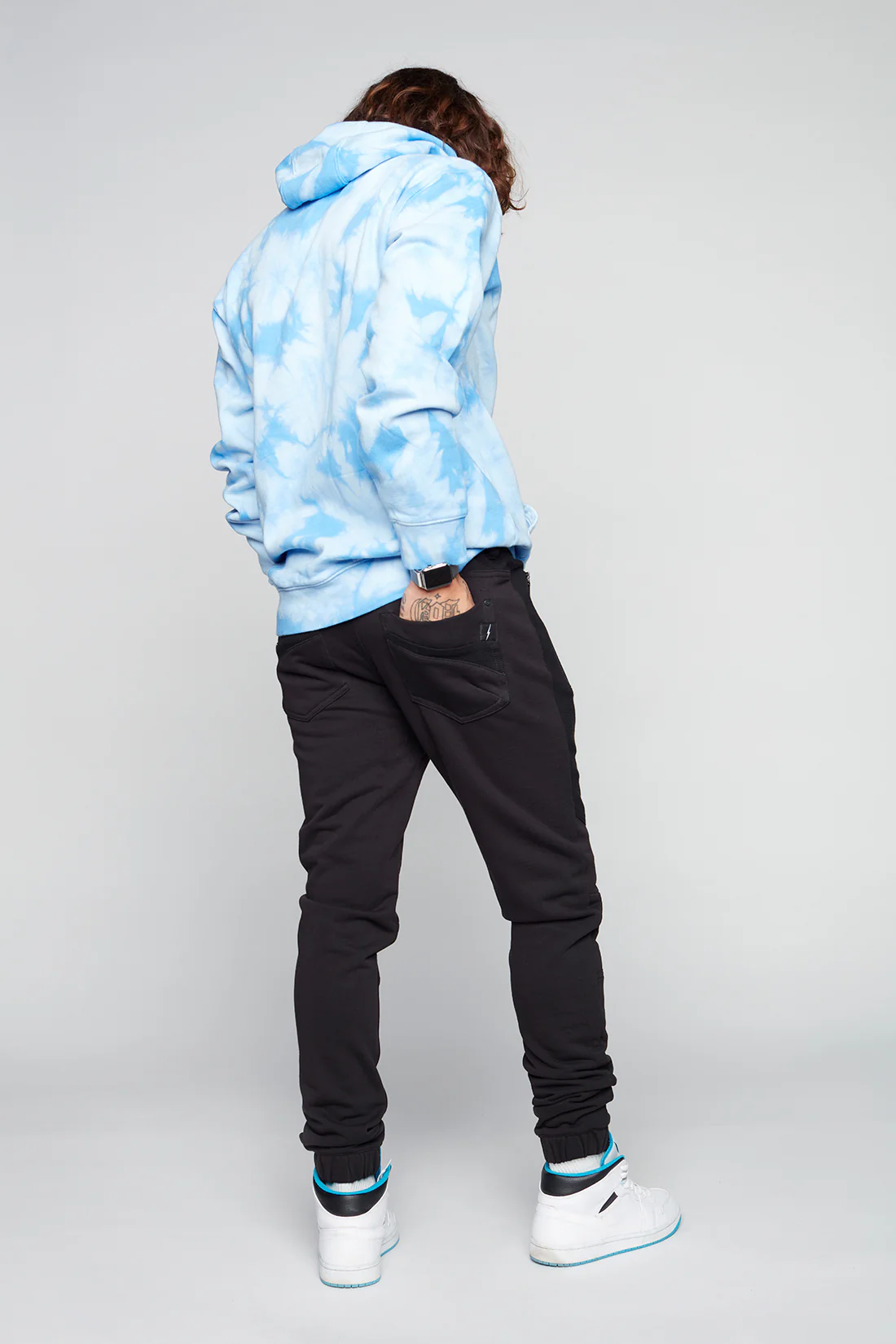 HENDRIX - 5 Pocket Moto Stitch French Terry Jogger - Black - Image 2