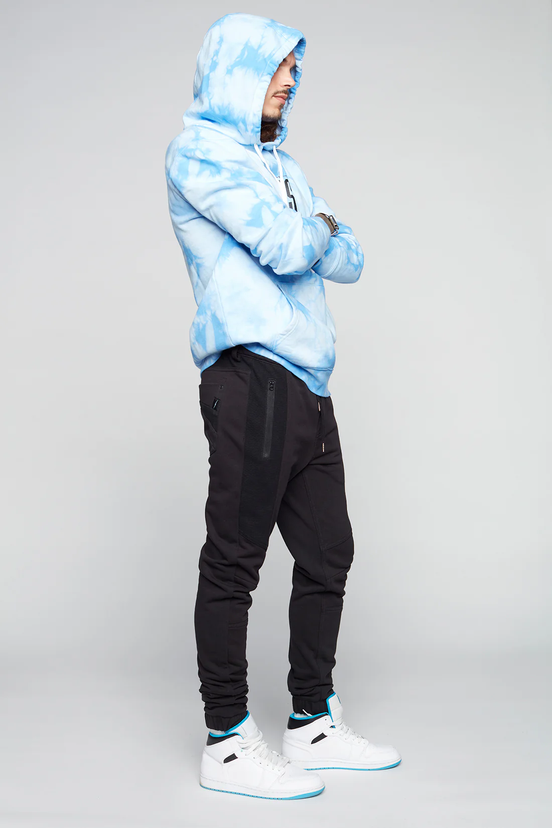 HENDRIX - 5 Pocket Moto Stitch French Terry Jogger - Black - Image 3