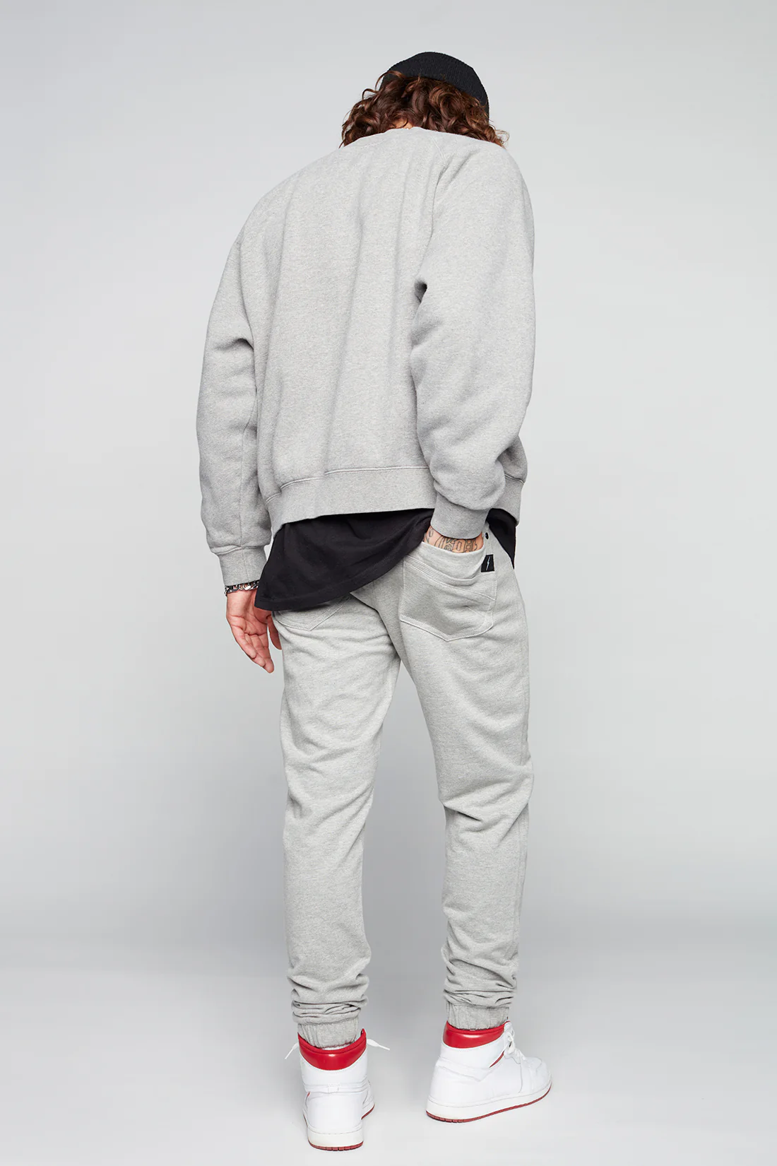 HENDRIX - 5 Pocket Moto Stitch French Terry Jogger - Light Grey - Image 2