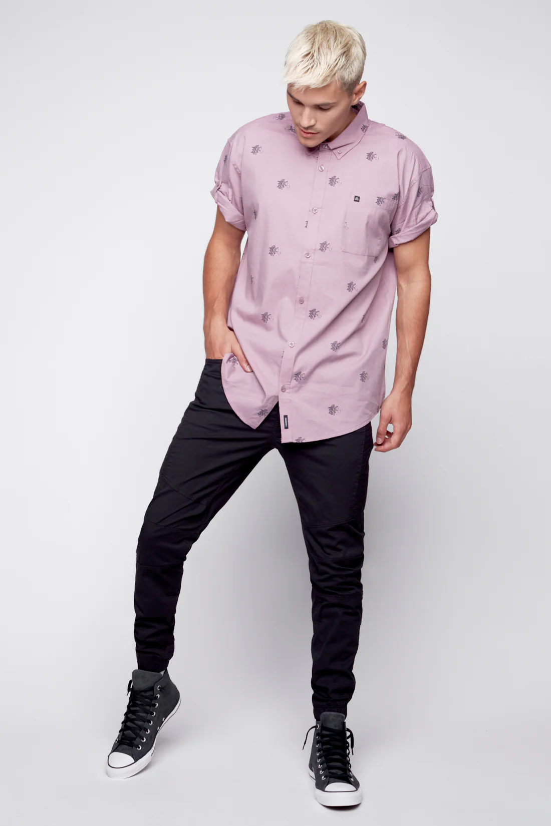 HENDRIX - 5 Pocket Moto Stitch Jogger - Black